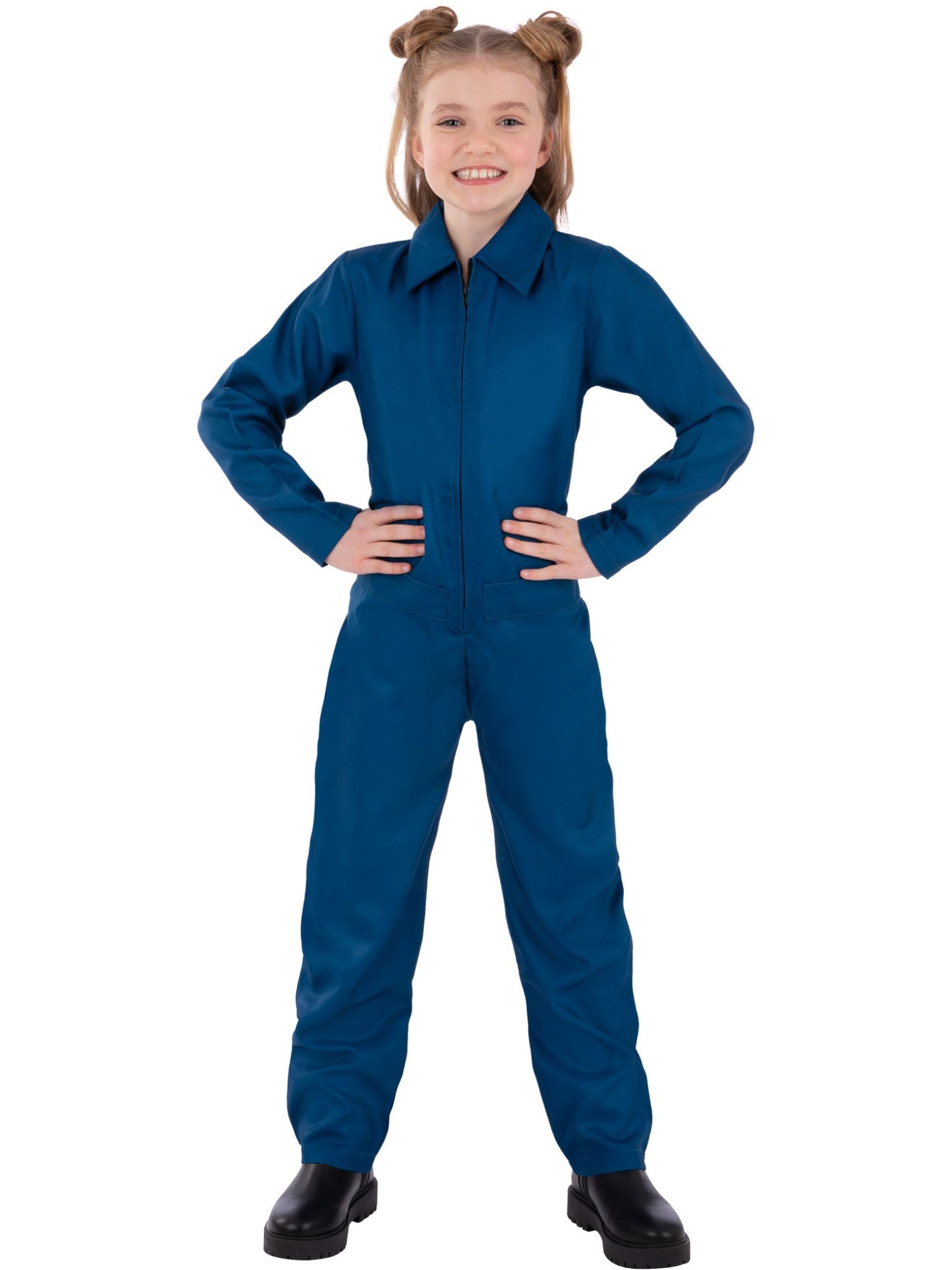 Smiffys Navy Boiler Suit Kostüm für Kinder, navyblauer Unisex-Overall – Produktansicht