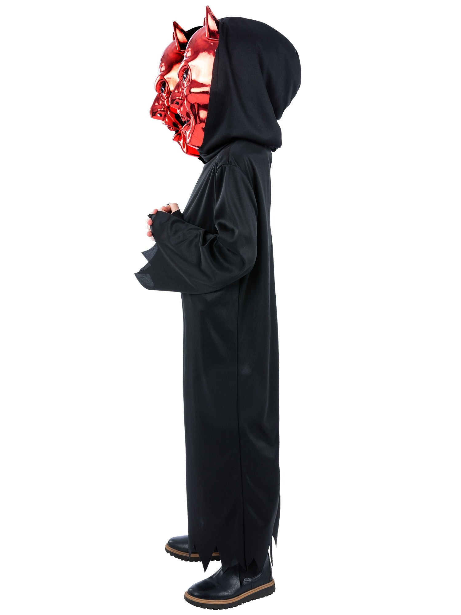 Smiffys Devil 2-Headed Demon Reaper Kostüm für Jungen mit Robe und Maske – Seitenansicht