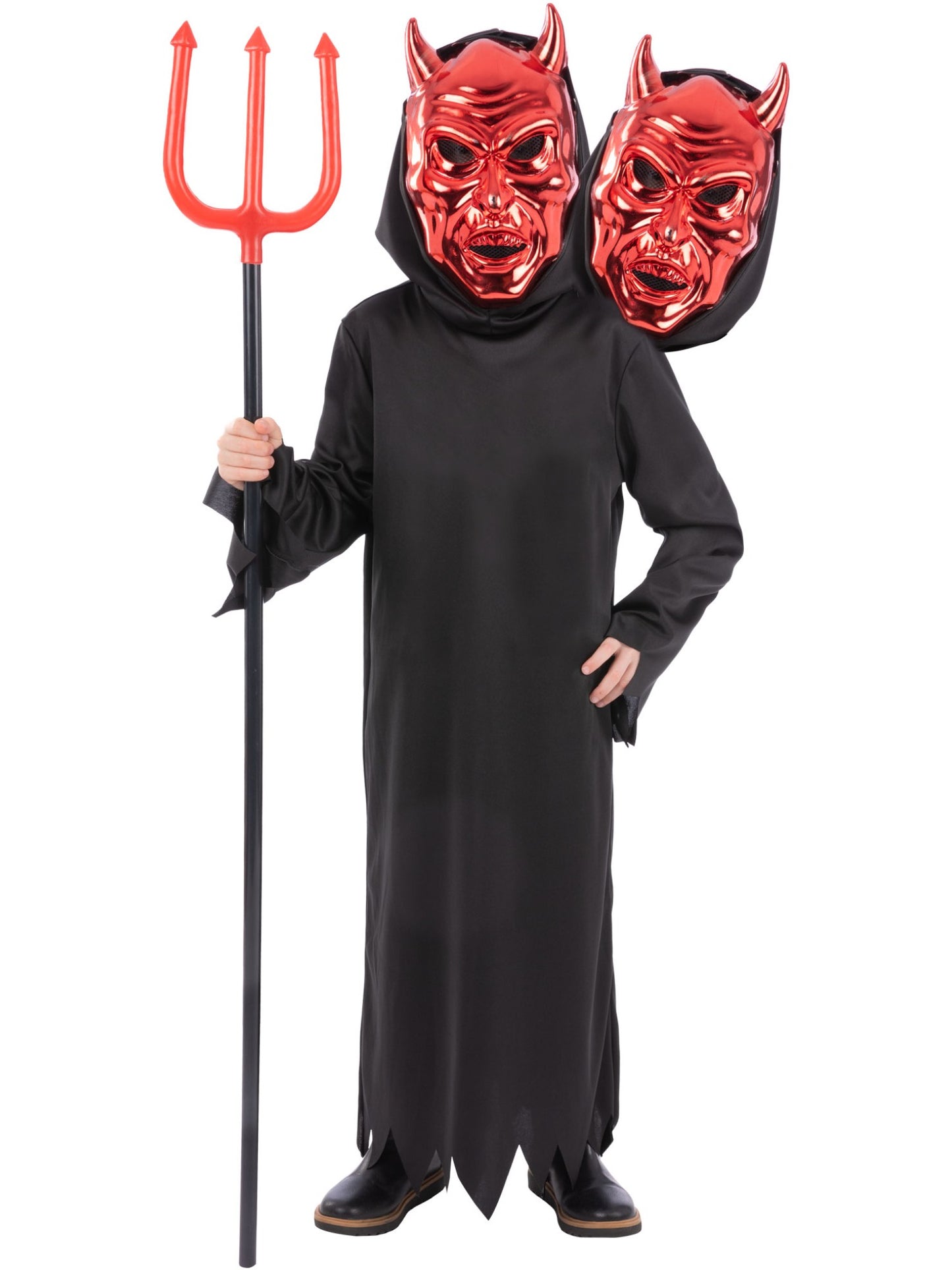 Smiffys Devil 2-Headed Demon Reaper Kostüm für Jungen mit Robe und Maske – Produktansicht