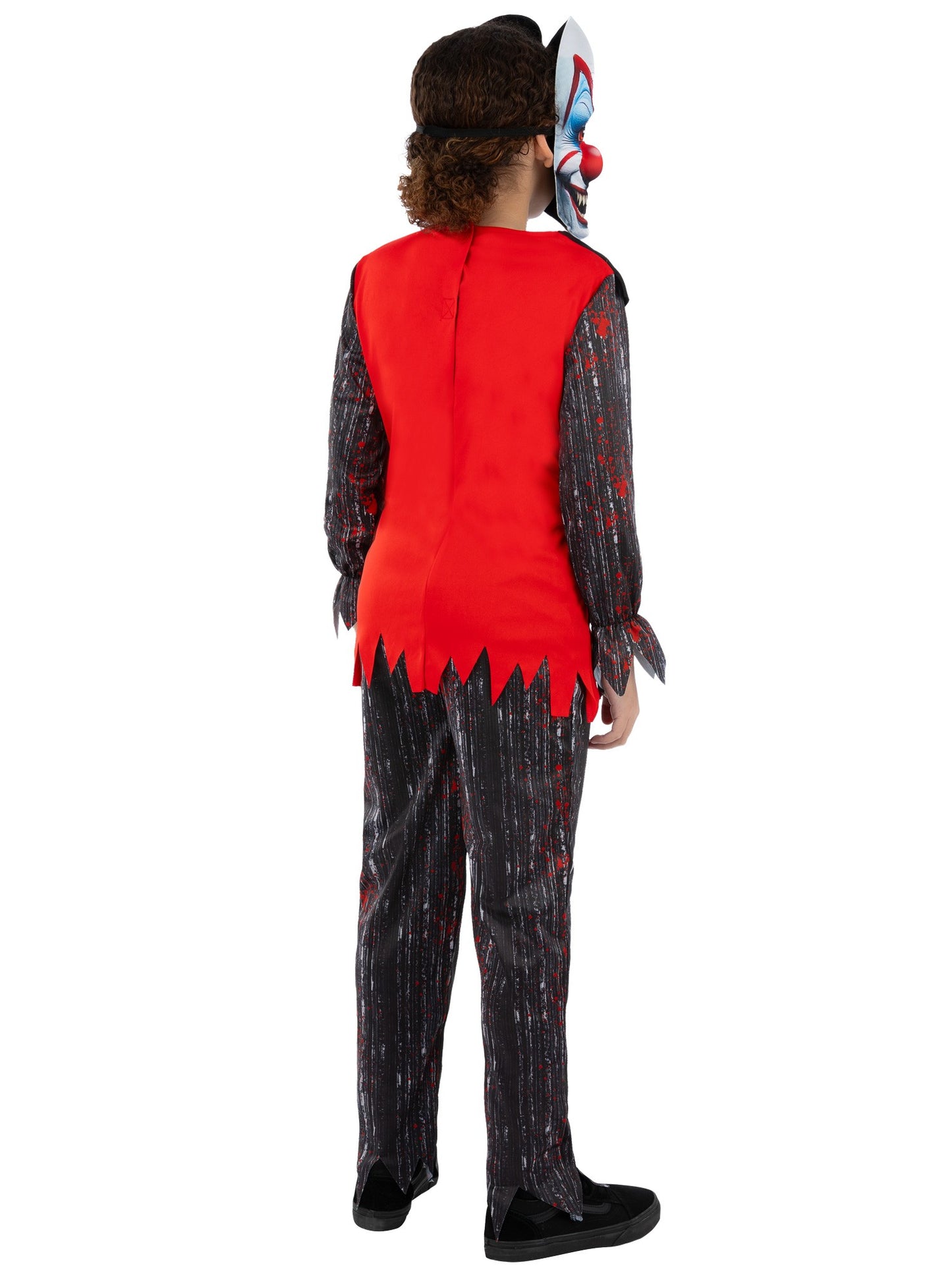 Smiffys 2 Headed Chuckles Clownkostüm für Jungen mit Top, Hose und Maske – Detailansicht