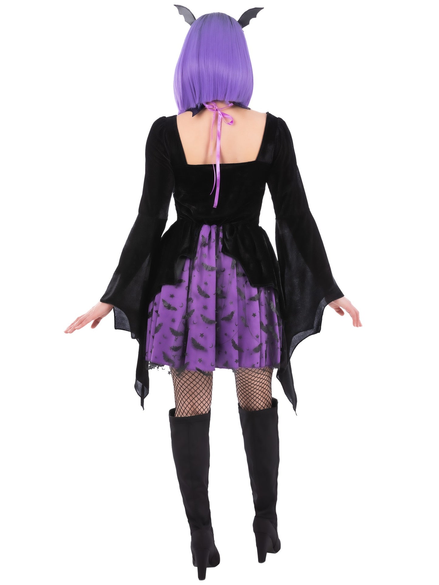 Smiffys Vampiress Bat Cosplay-Kostüm für Damen in Schwarz – Detailansicht