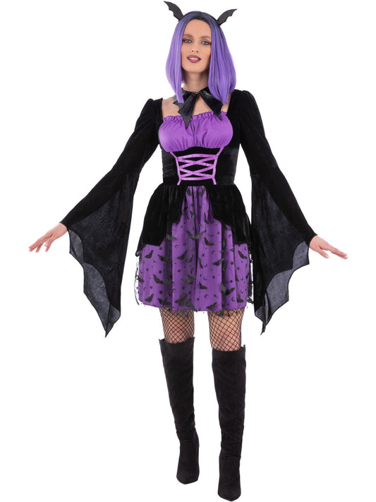 Smiffys Vampiress Bat Cosplay-Kostüm für Damen in Schwarz – Produktansicht