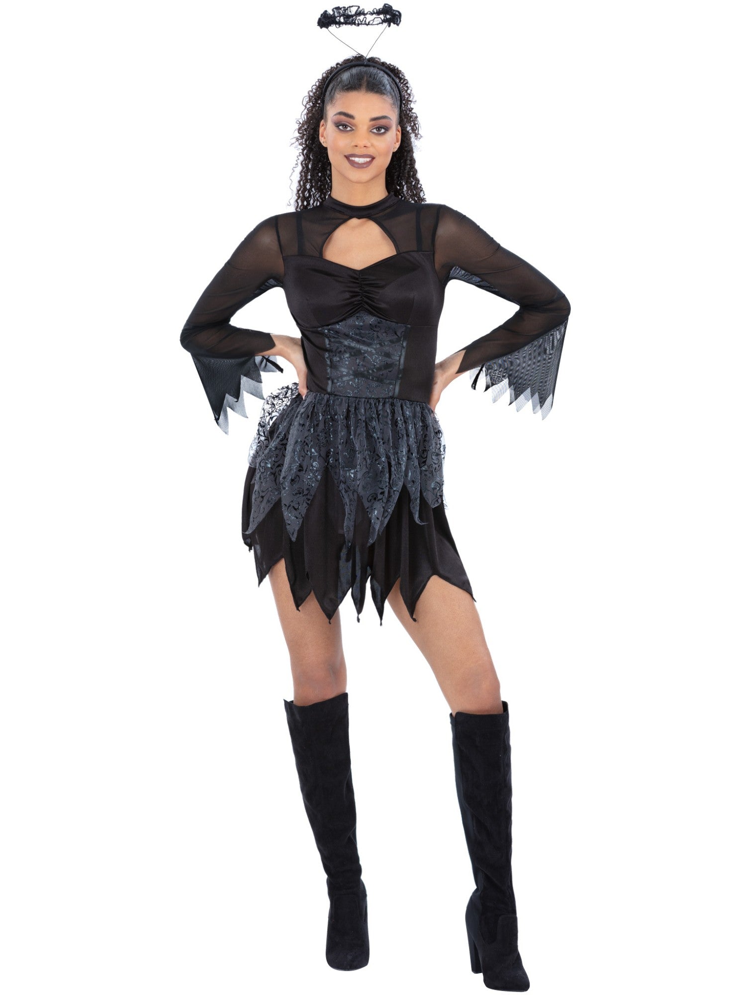 Smiffys Fallen Dark Angel Kostüm für Damen in Schwarz – Produktansicht