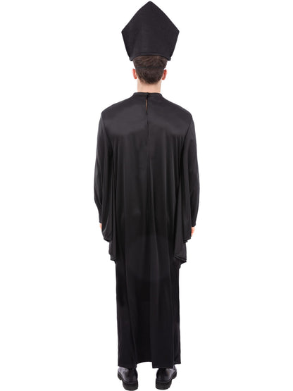 Smiffys Cardinal Sin Kostüm für Herren mit Robe, Hut und Maske – Detailansicht