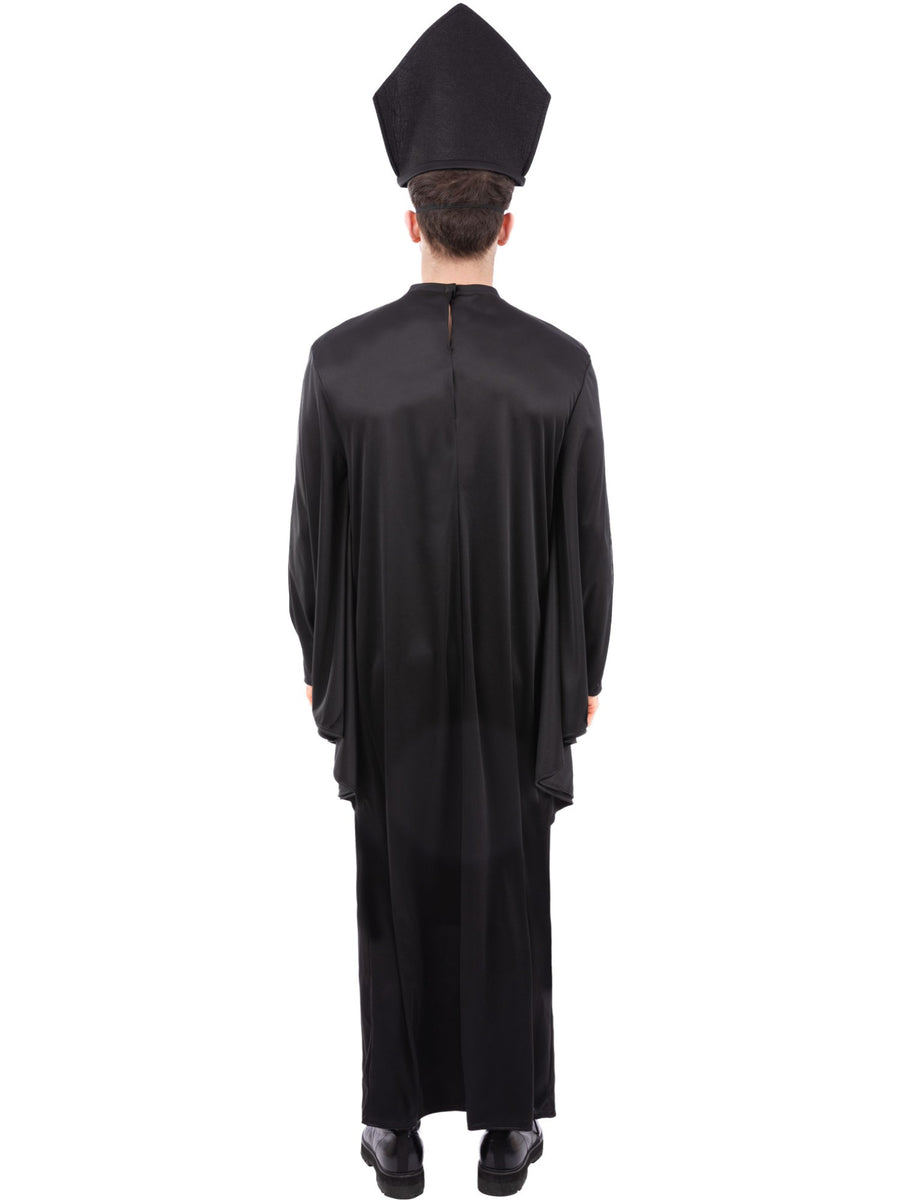 Smiffys Cardinal Sin Kostüm für Herren mit Robe, Hut und Maske – Detailansicht