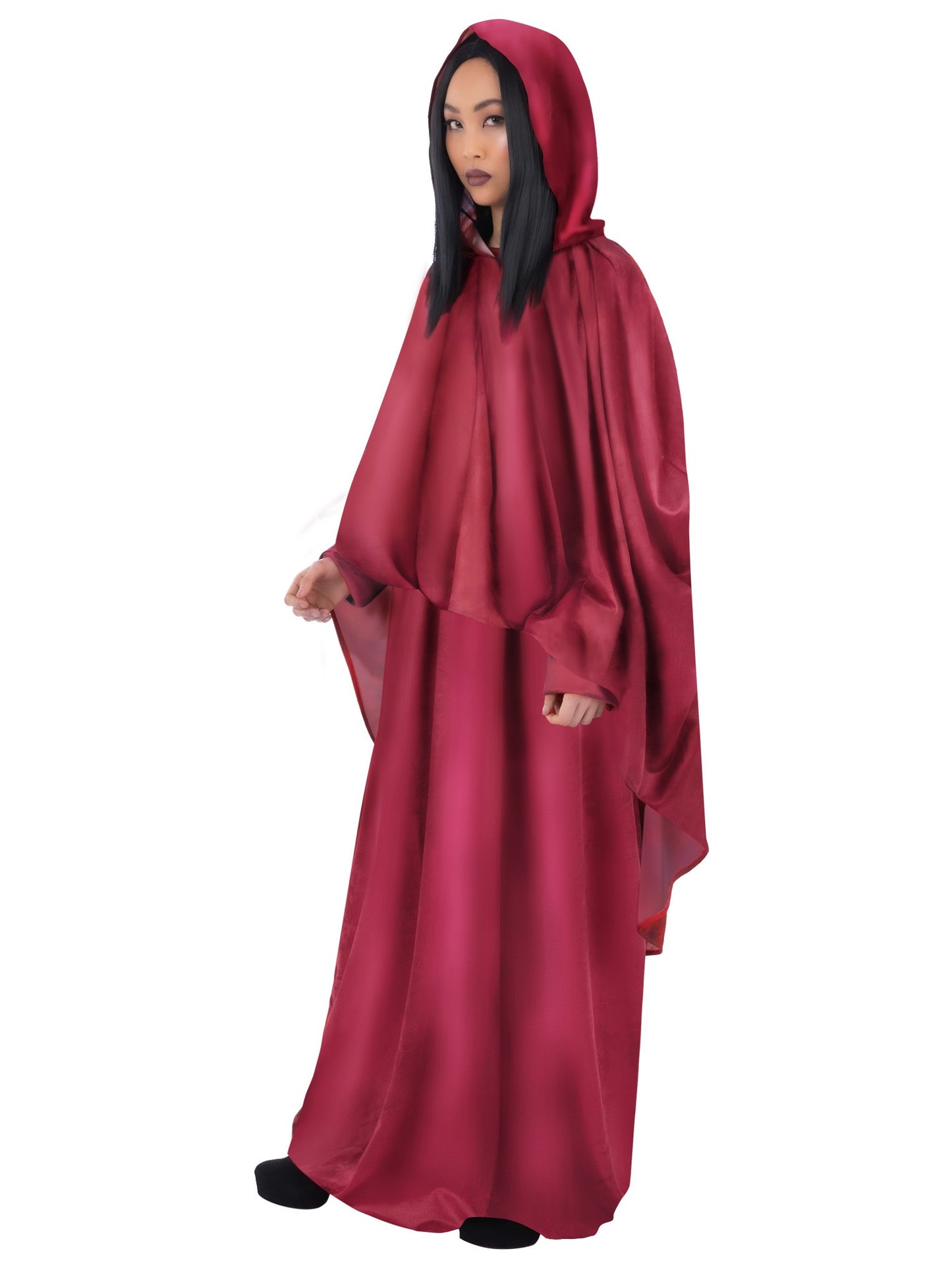 Smiffys Occult Costume CS rote Unisex-Kostümrobe mit Kapuze – Seitenansicht