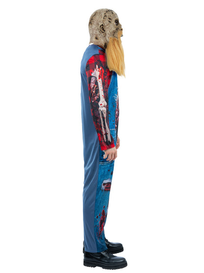 Smiffys Hillbilly Zombie Kostüm für Herren mit Overall und Maske – Seitenansicht