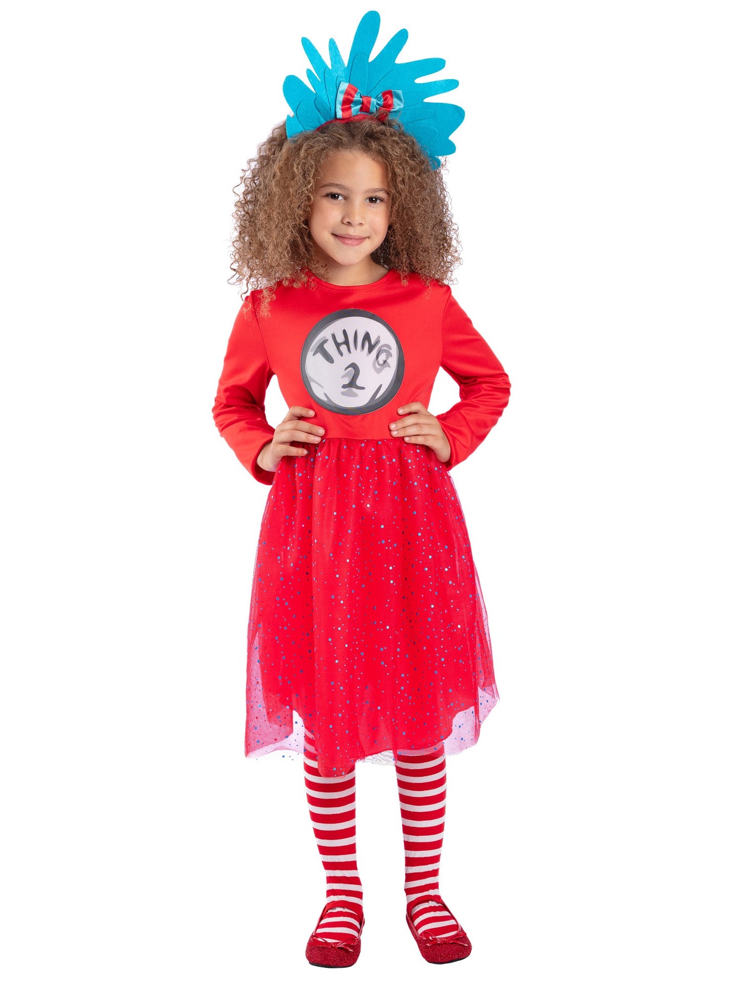 Smiffys Dr. Seuss Cat in the Hat Thing 1 & 2 Kostüm für Kinder in Blau – Produktansicht