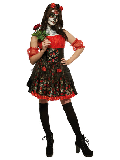 Rubies RED ROSE DAY OF THE DEAD COSTUME - WOMENS Kostüm für Erwachsene für Damen
