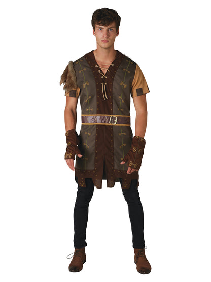 Rubies Robin-Hood-Kostüm für Herren mit Kapuzentunika und Gauntlets – Produktansicht