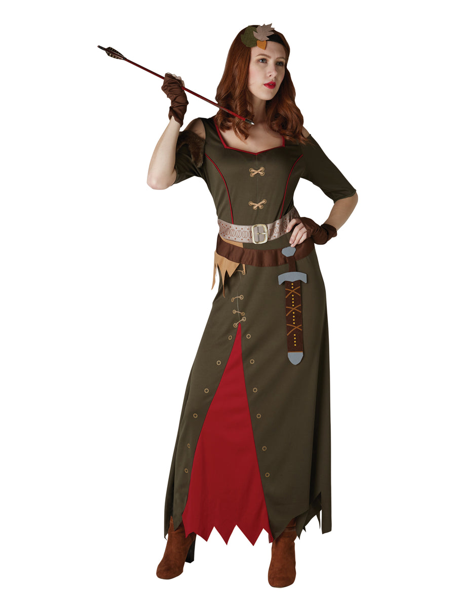 Rubies Maid Marian Kostüm für Damen mit Kleid und Headpiece