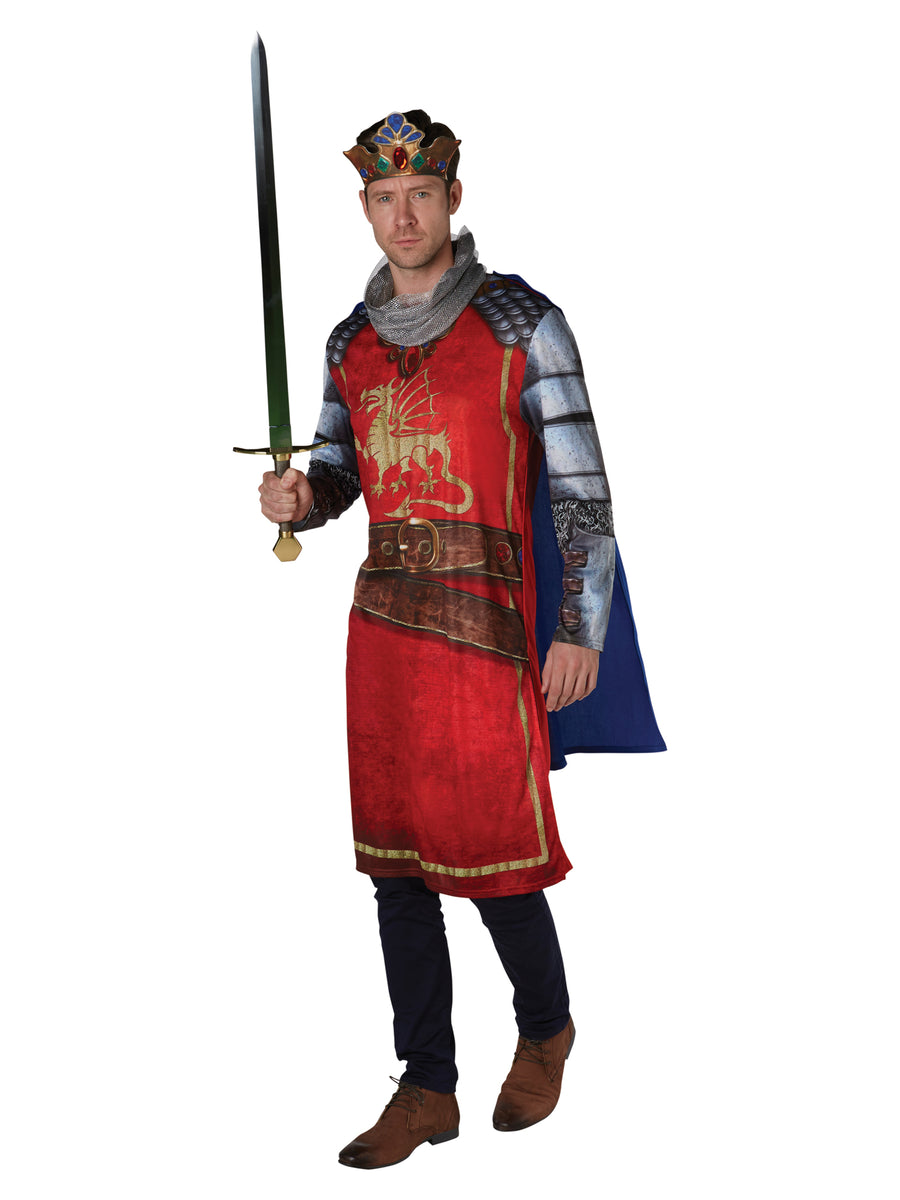 Rubies King Arthur Kostüm für Herren mit Tunika und Krone, XL – Produktansicht