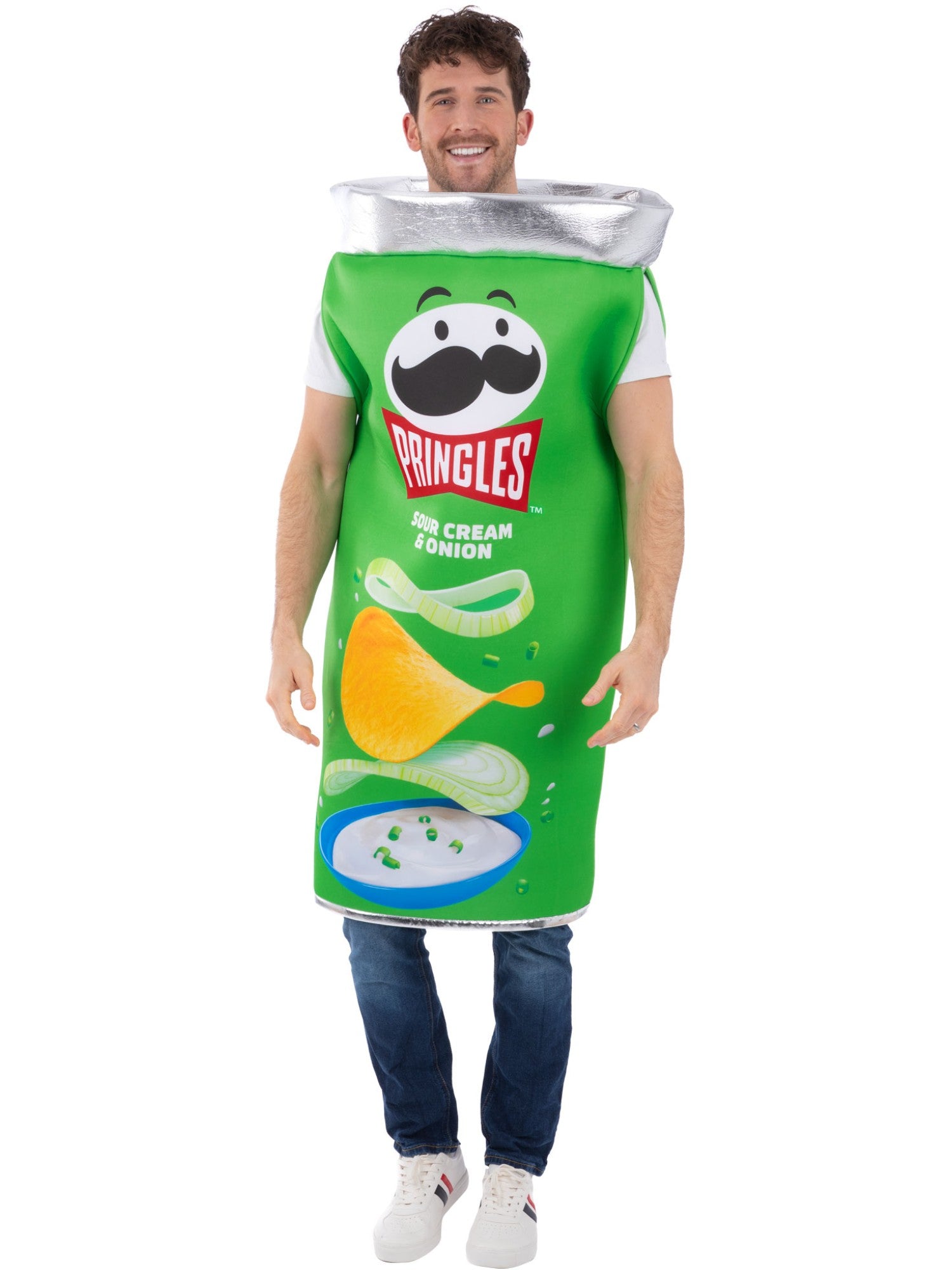 Smiffys Pringles Sour Cream & Onion Dosenkostüm für Erwachsene – Produktansicht