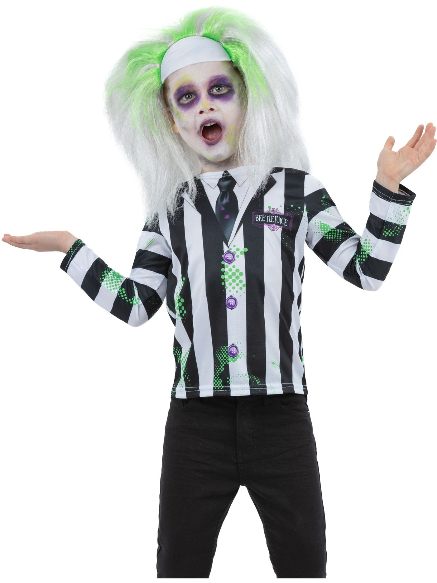 Smiffys Beetlejuice Top für Kinder in Schwarz
