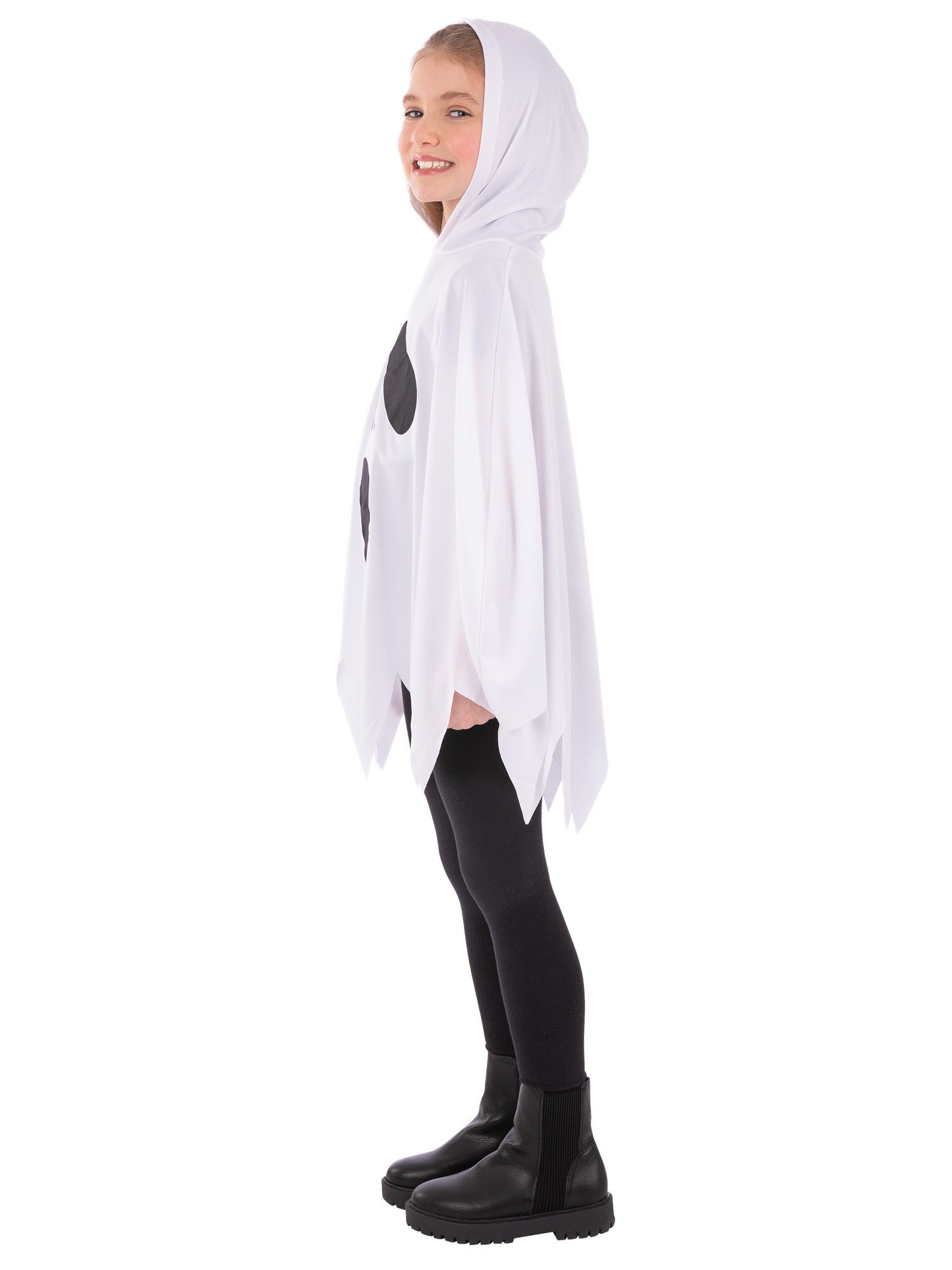 Smiffys Ghost Poncho weiss für Kinder – Seitenansicht