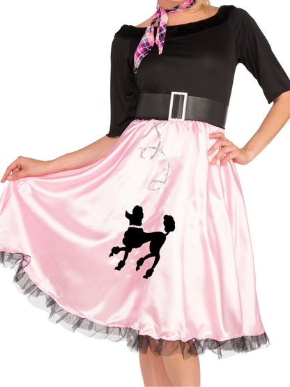Rubies 50er-Jahre-Sock-Hop-Girl-Kostüm für Damen mit Kleid – Detailansicht