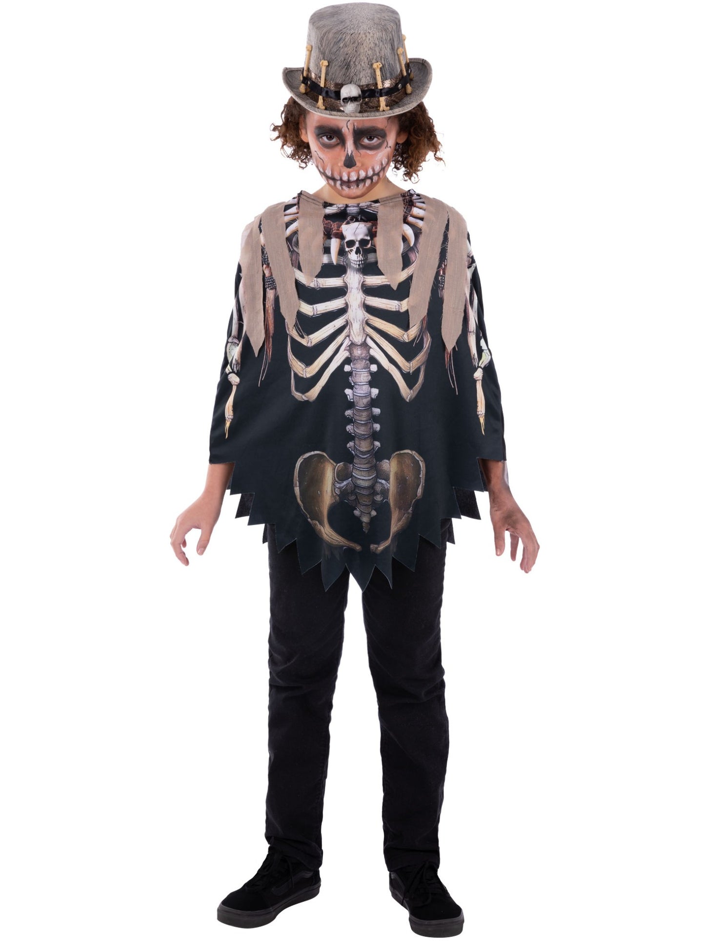 Smiffys Voodoo Witch Doctor Poncho, Kids CS für Unisex