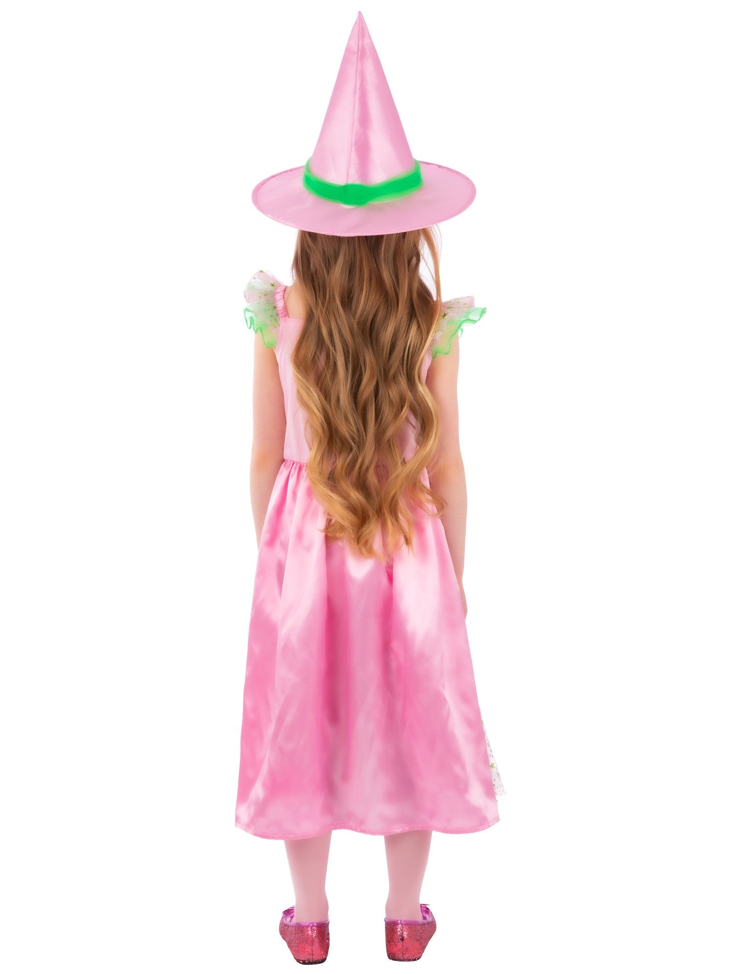 Smiffys Good Witch Kostüm für Mädchen pink mit Kleid und Hut – Detailansicht