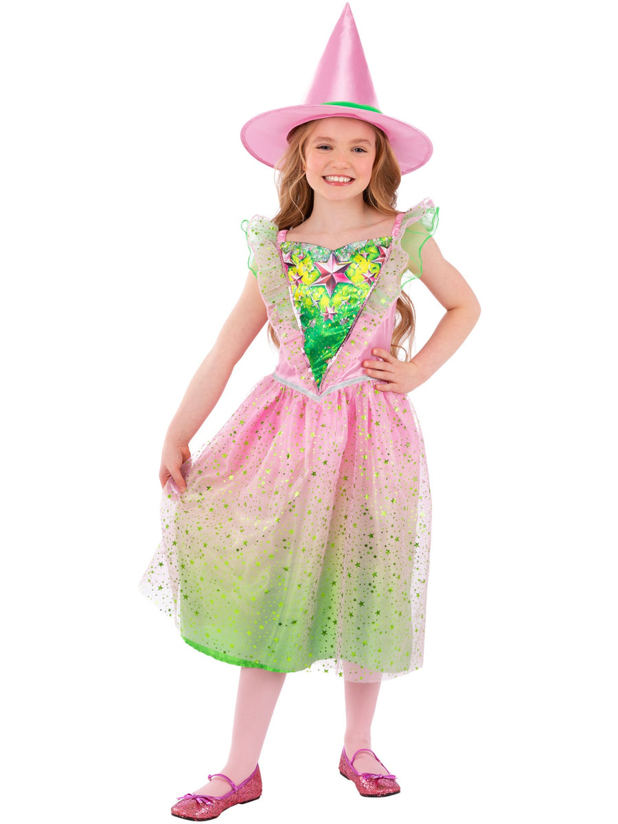 Smiffys Good Witch Kostüm für Mädchen pink mit Kleid und Hut – Produktansicht