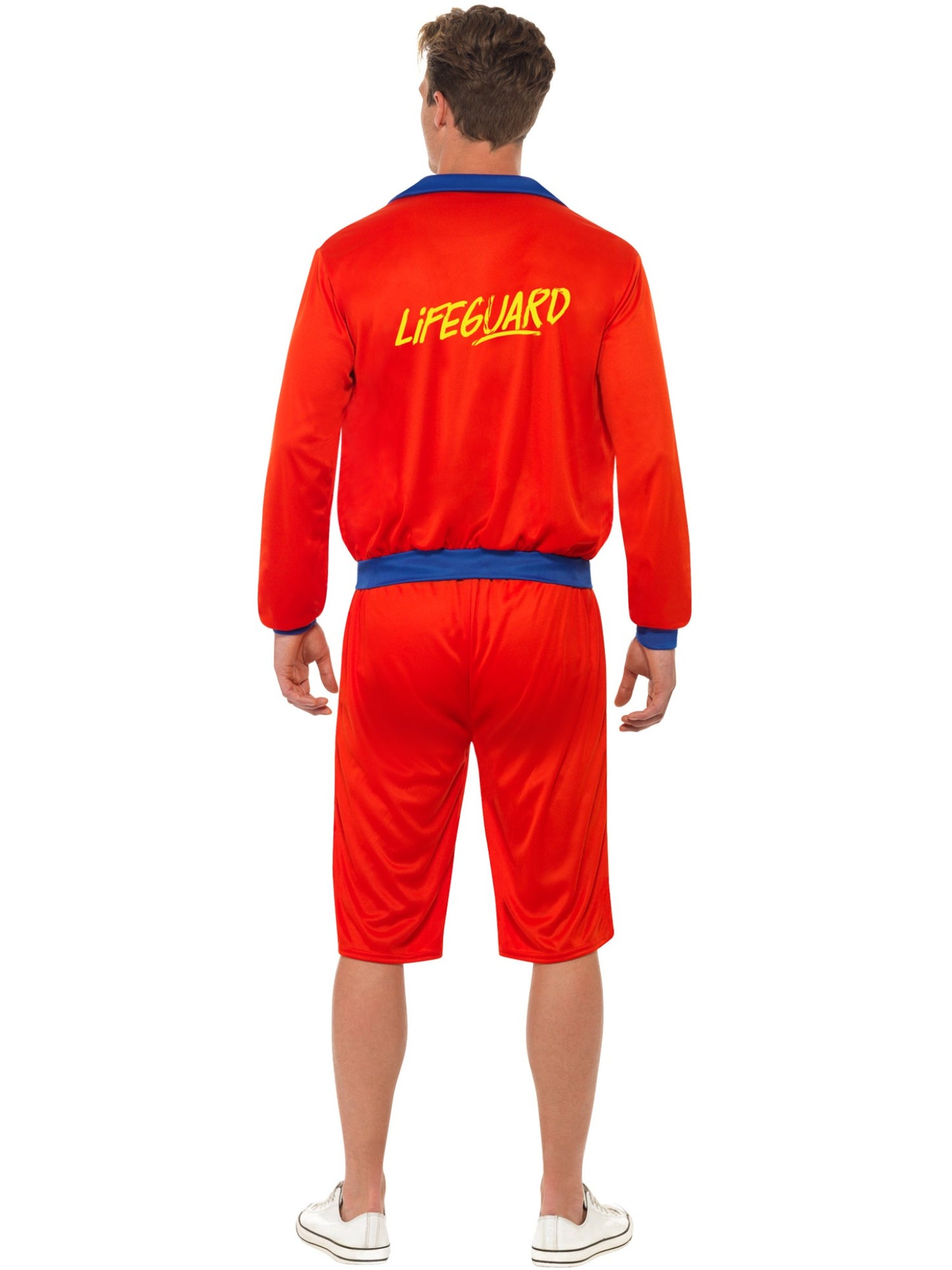 Smiffys Lifeguard-Kostüm für Herren in Blau mit Jacke und langen Shorts – Detailansicht