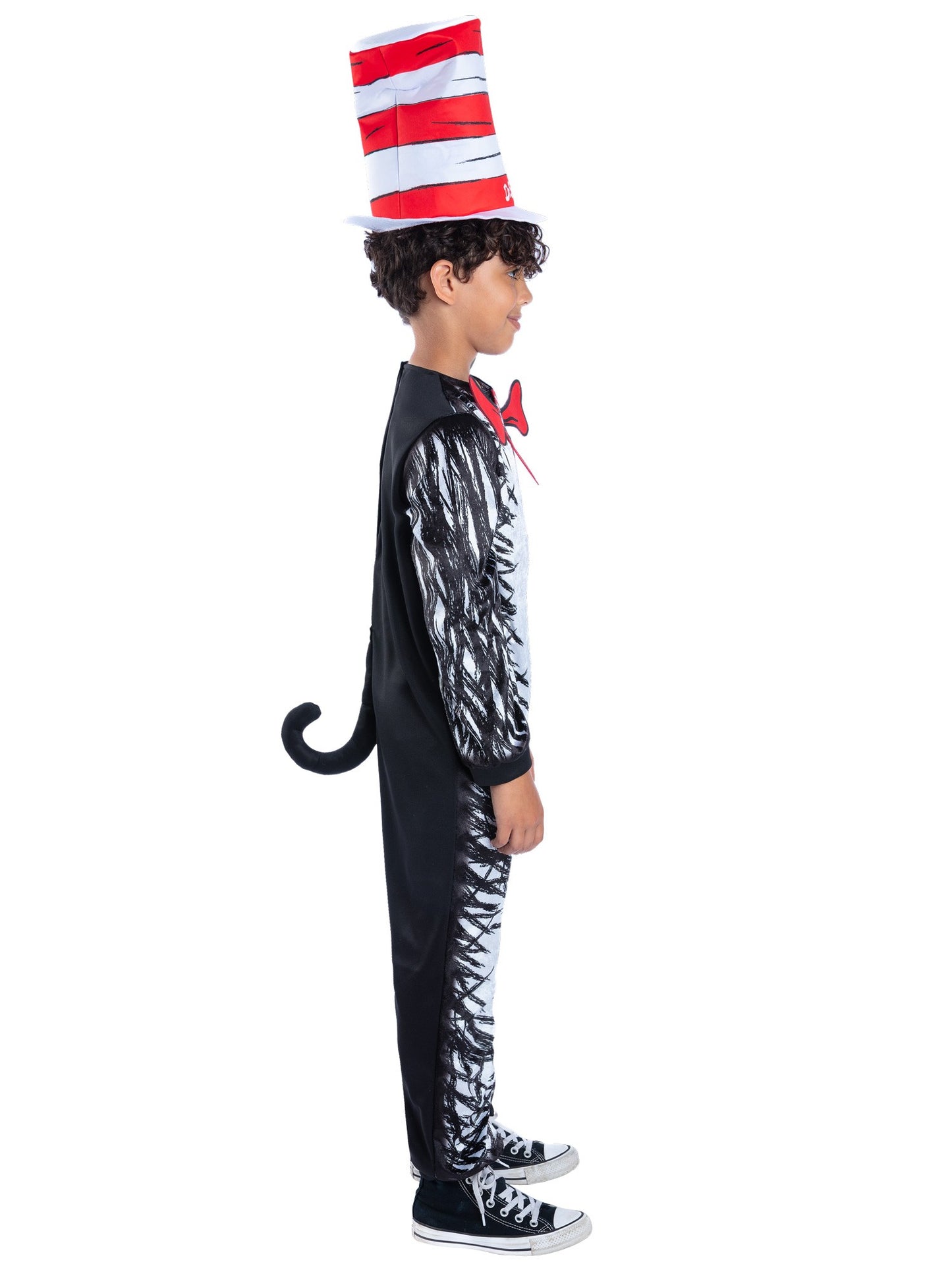 Smiffys Dr. Seuss Cat in the Hat Kostüm für Kinder mit Overall und Hut – Seitenansicht