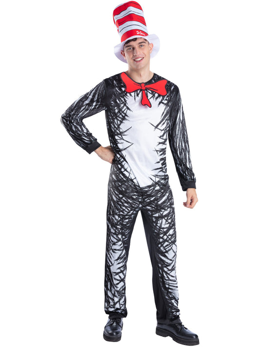 Smiffys Dr. Seuss Cat in the Hat Kostüm mit Overall und Hut für Erwachsene – Produktansicht