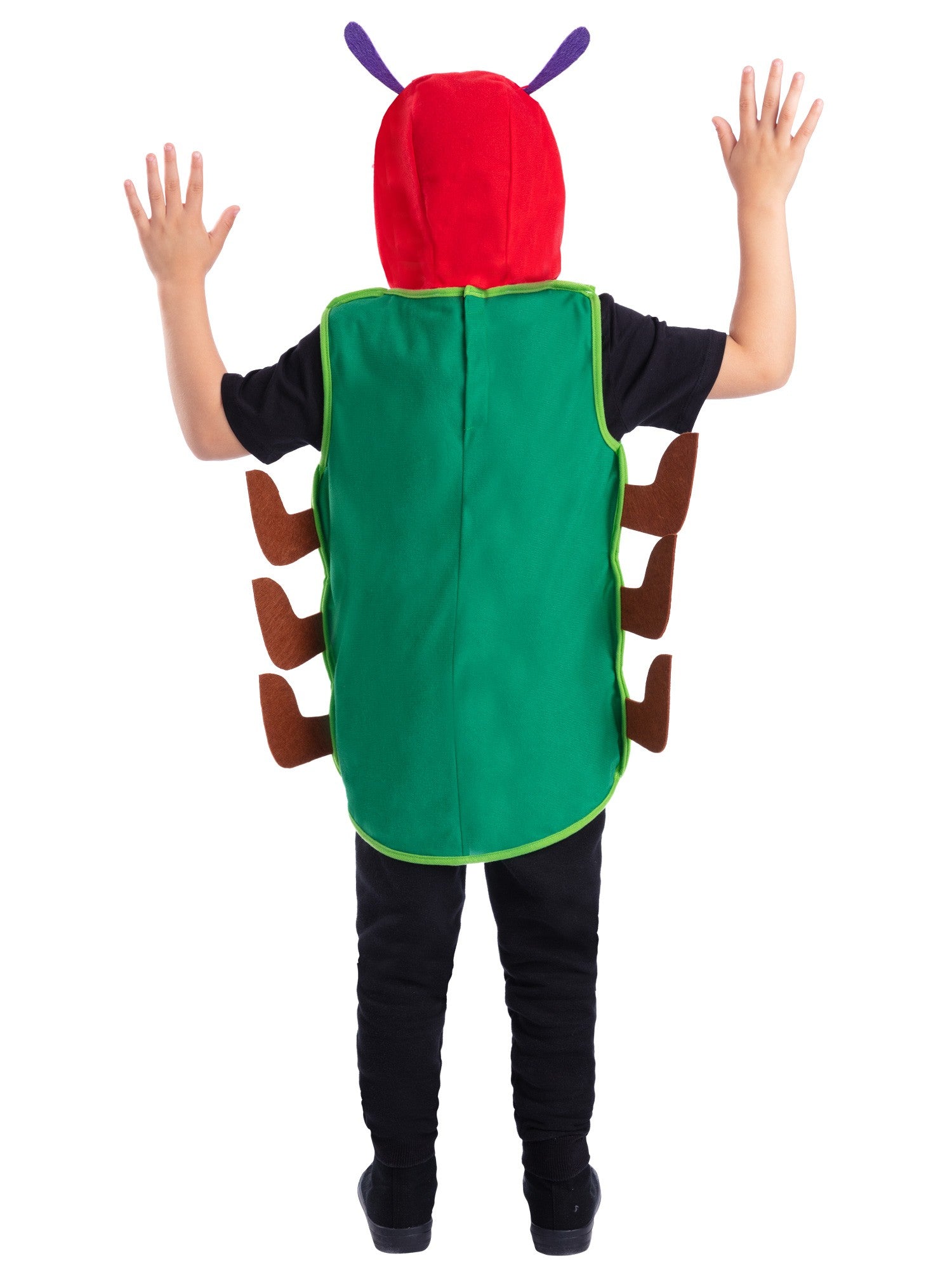 Smiffys The Very Hungry Caterpillar Kinderkostüm mit Tabard und Charakter-Kapuze – Detailansicht