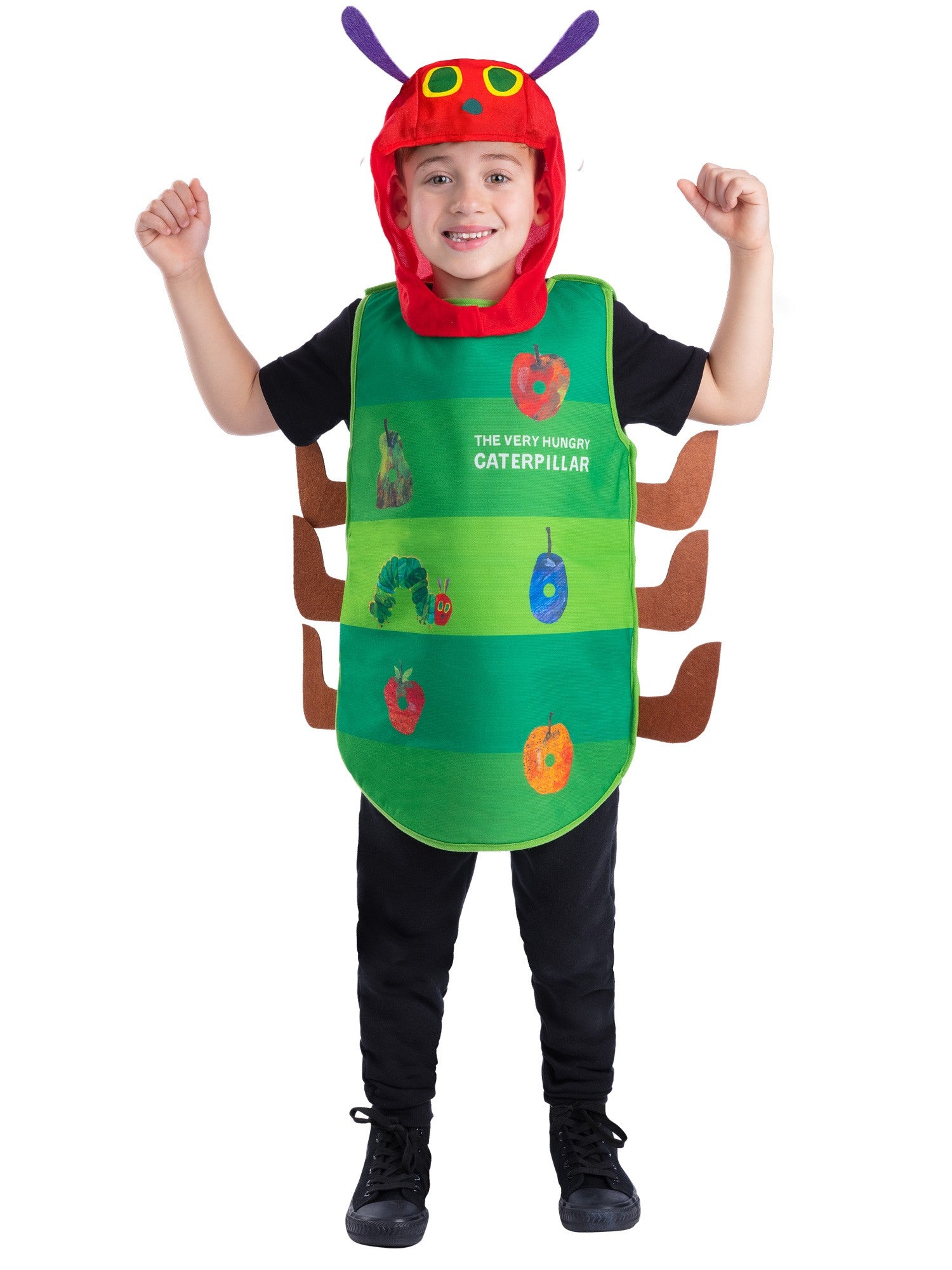 Smiffys The Very Hungry Caterpillar Kinderkostüm mit Tabard und Charakter-Kapuze – Produktansicht