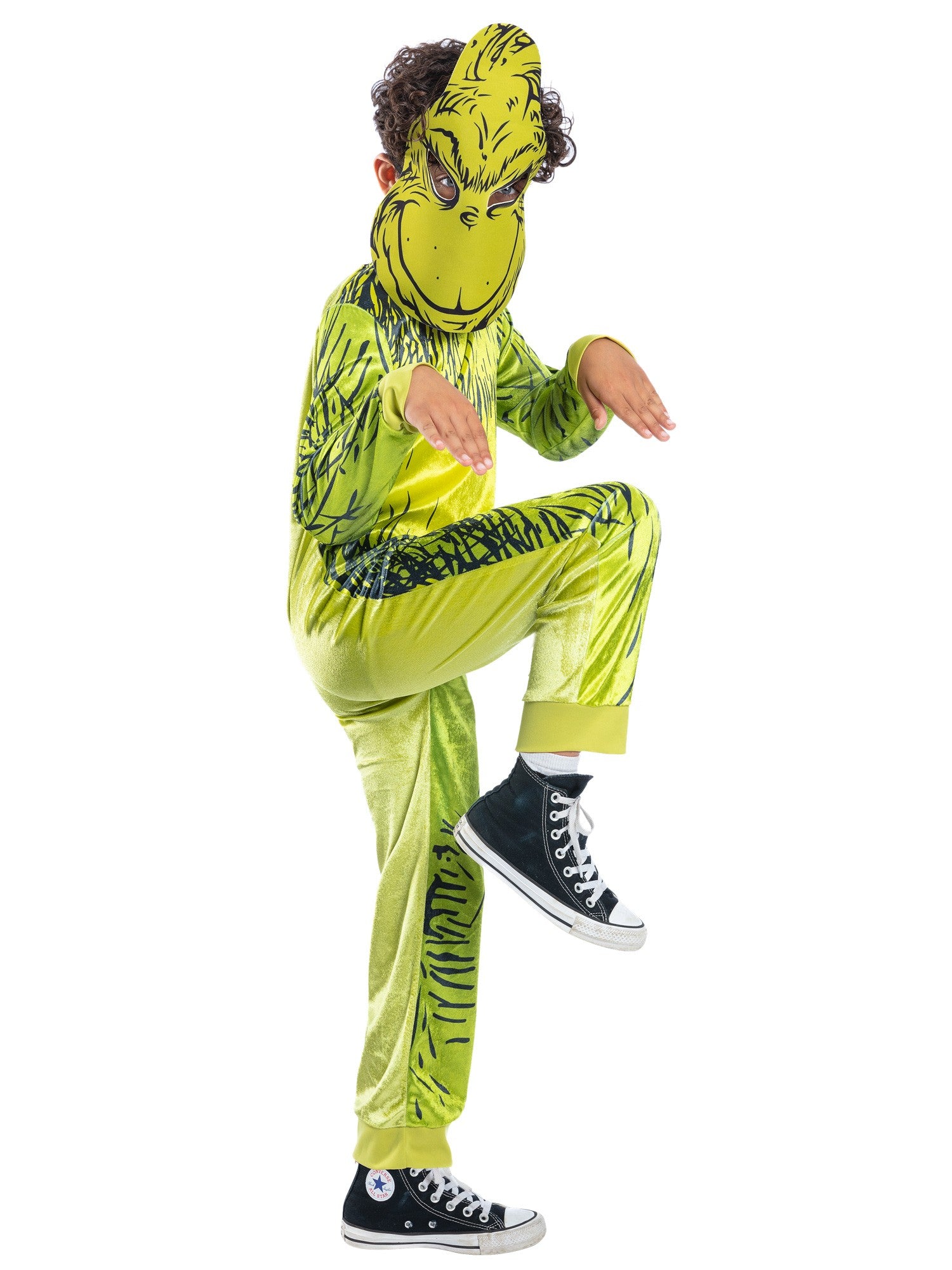 Smiffys Dr. Seuss The Grinch Kostüm für Kinder in Grün – Seitenansicht