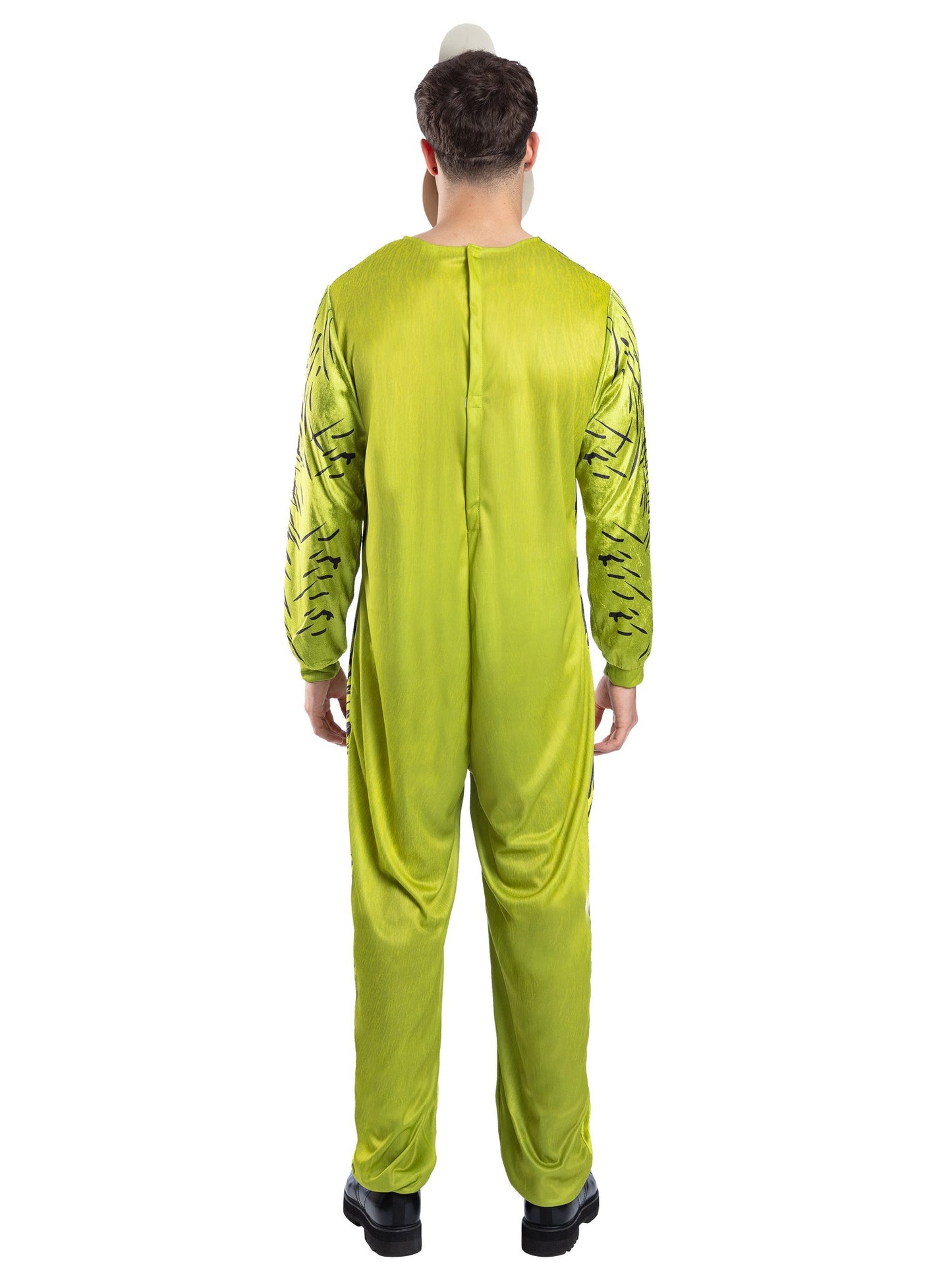 Smiffys Dr. Seuss The Grinch Kostüm für Herren mit Overall und Maske – Detailansicht