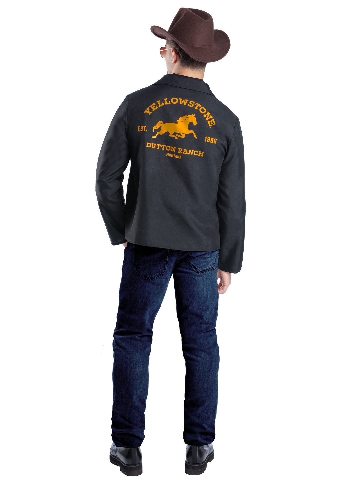 Smiffys Yellowstone Rip Wheeler Kit für Herren mit Jacke, Bart-Attrappe, Sonnenbrille und Hut – Detailansicht