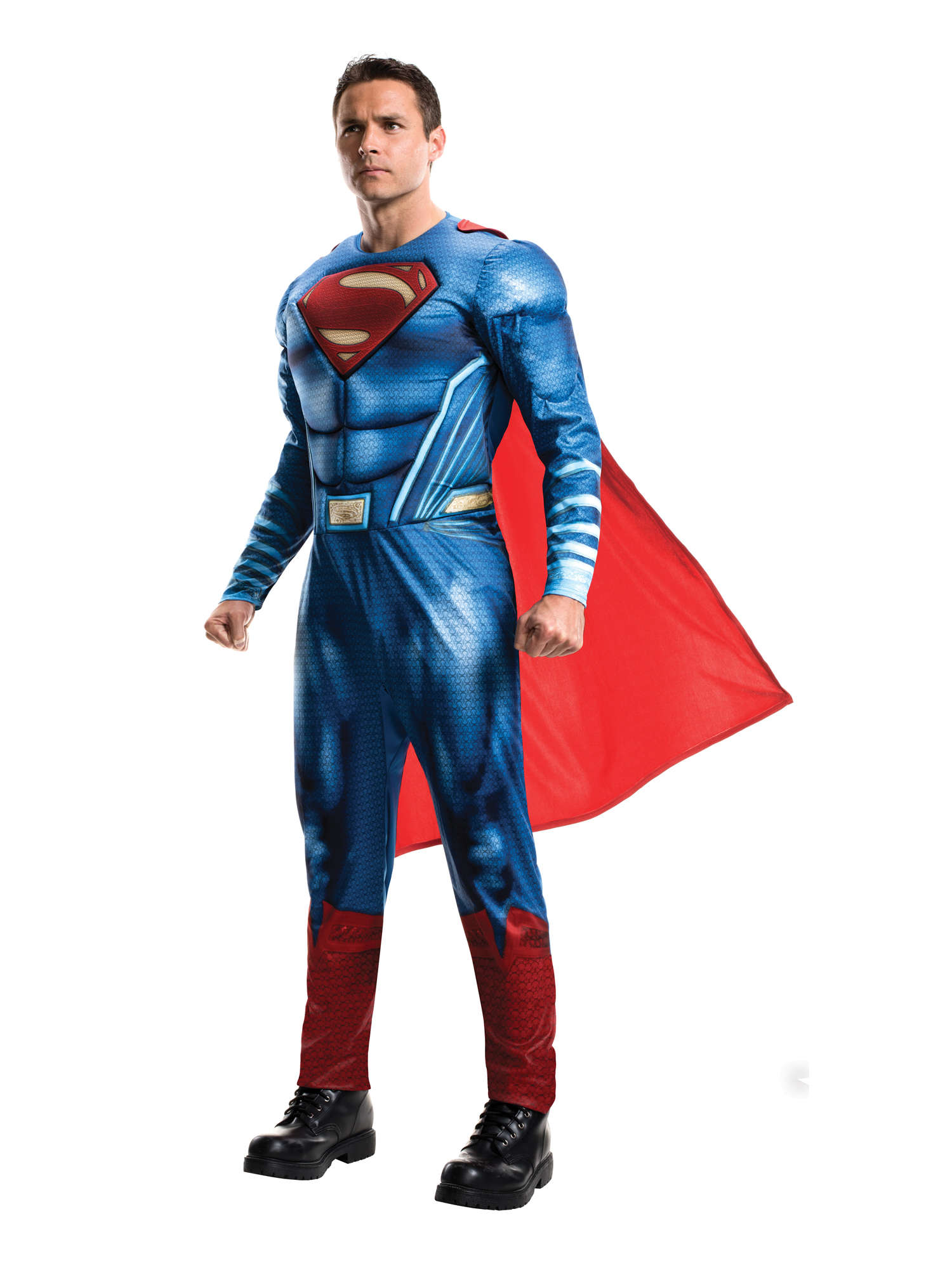 Rubies Superman Kostüm für Herren mit gepolstertem Overall und Umhang