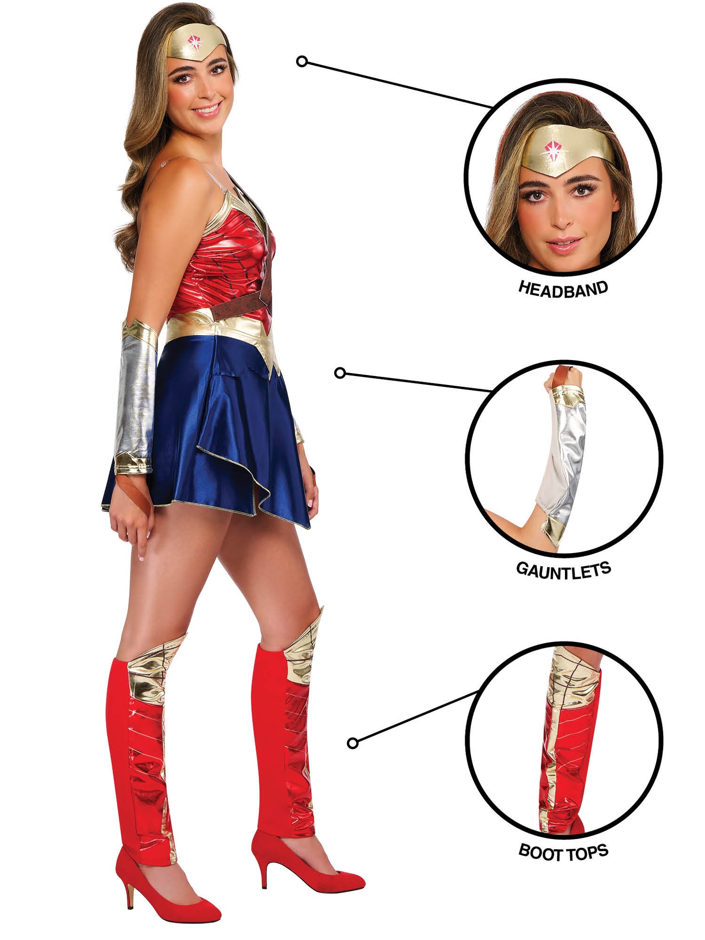 Rubies Wonder Woman Kostüm für Damen für Erwachsene – Seitenansicht