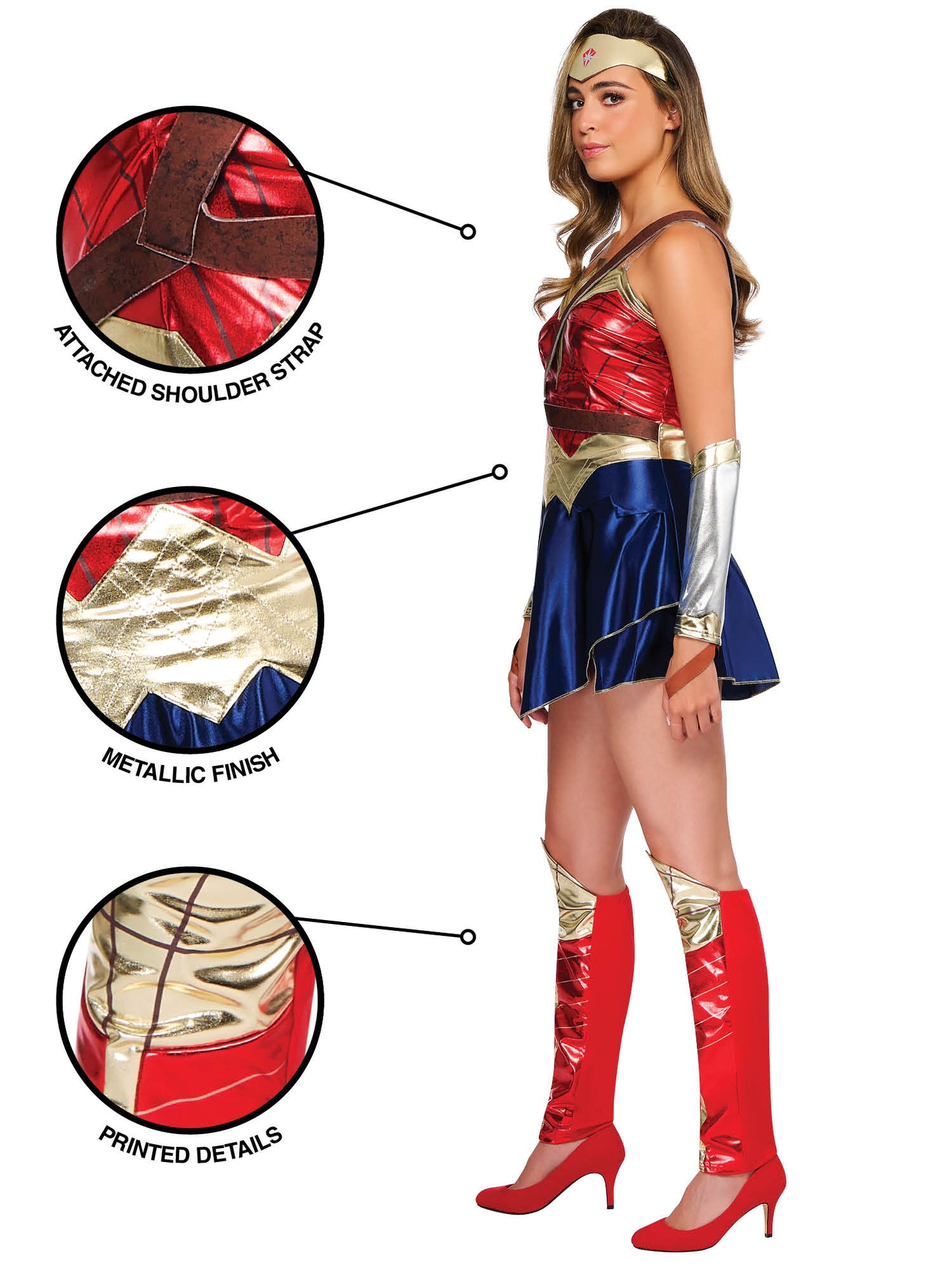 Rubies Wonder Woman Kostüm für Damen für Erwachsene – Rückansicht