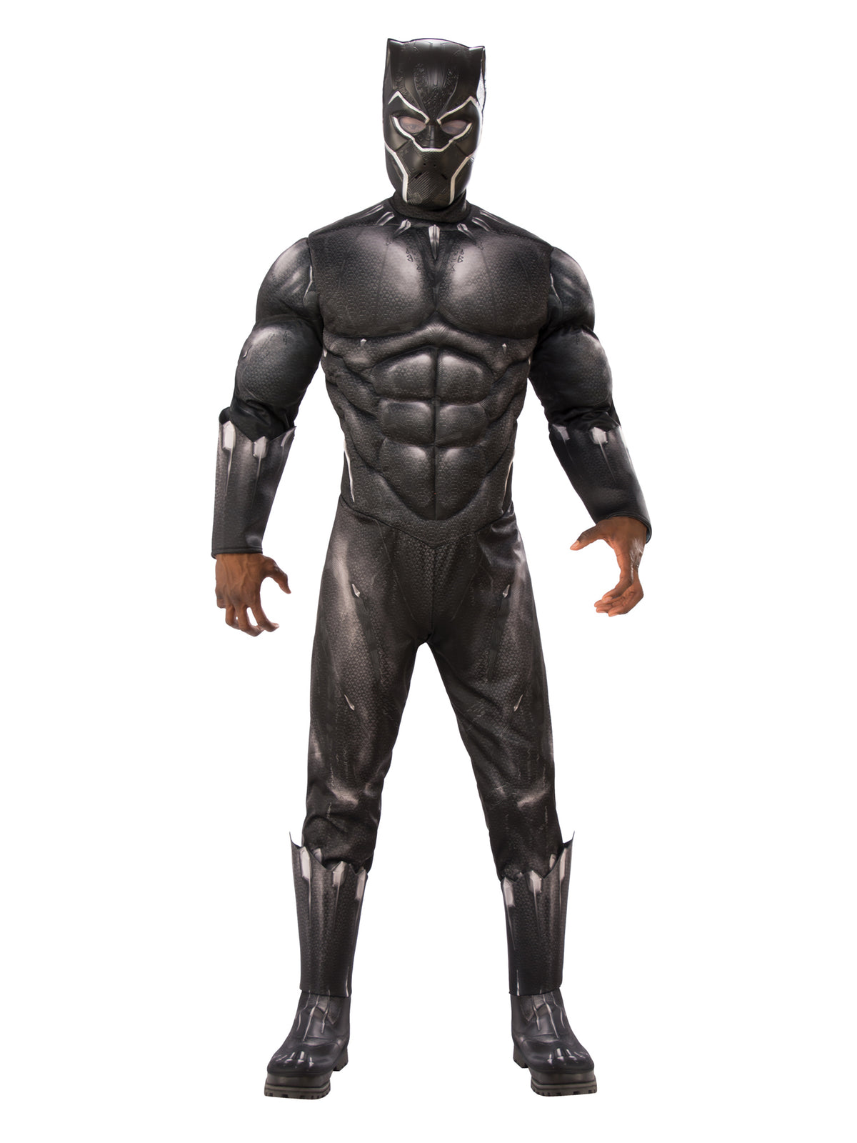 Rubies Deluxe Black Panther Kostüm für Herren mit gepolstertem Overall und Maske