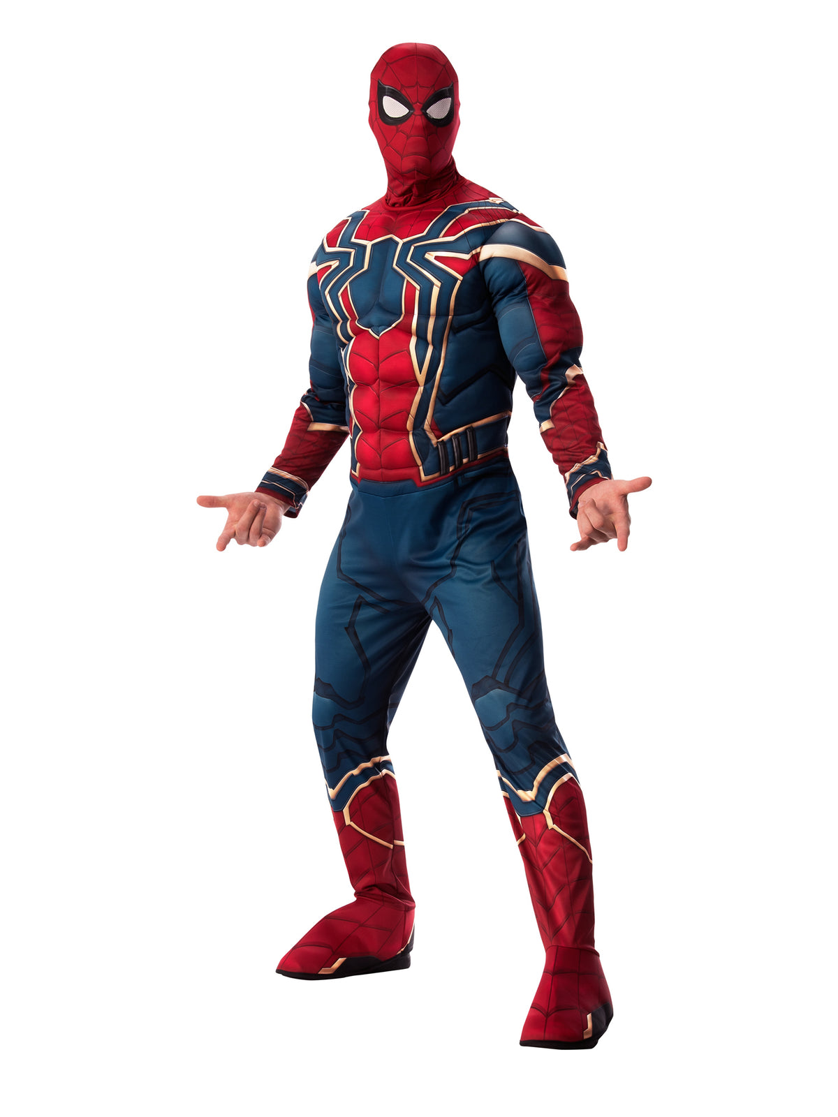Rubies Deluxe Iron Spider Kostüm für Erwachsene mit Overall und Snood