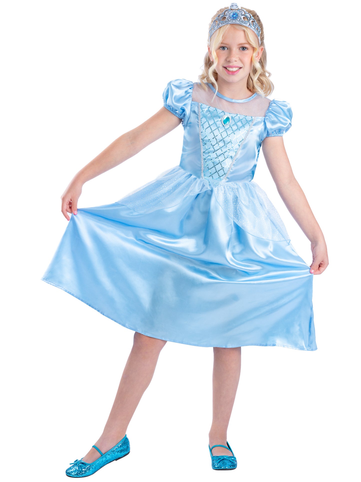 Smiffys Lost Slipper Princess Prinzessinnenkostüm für Mädchen mit Kleid und Tiara
