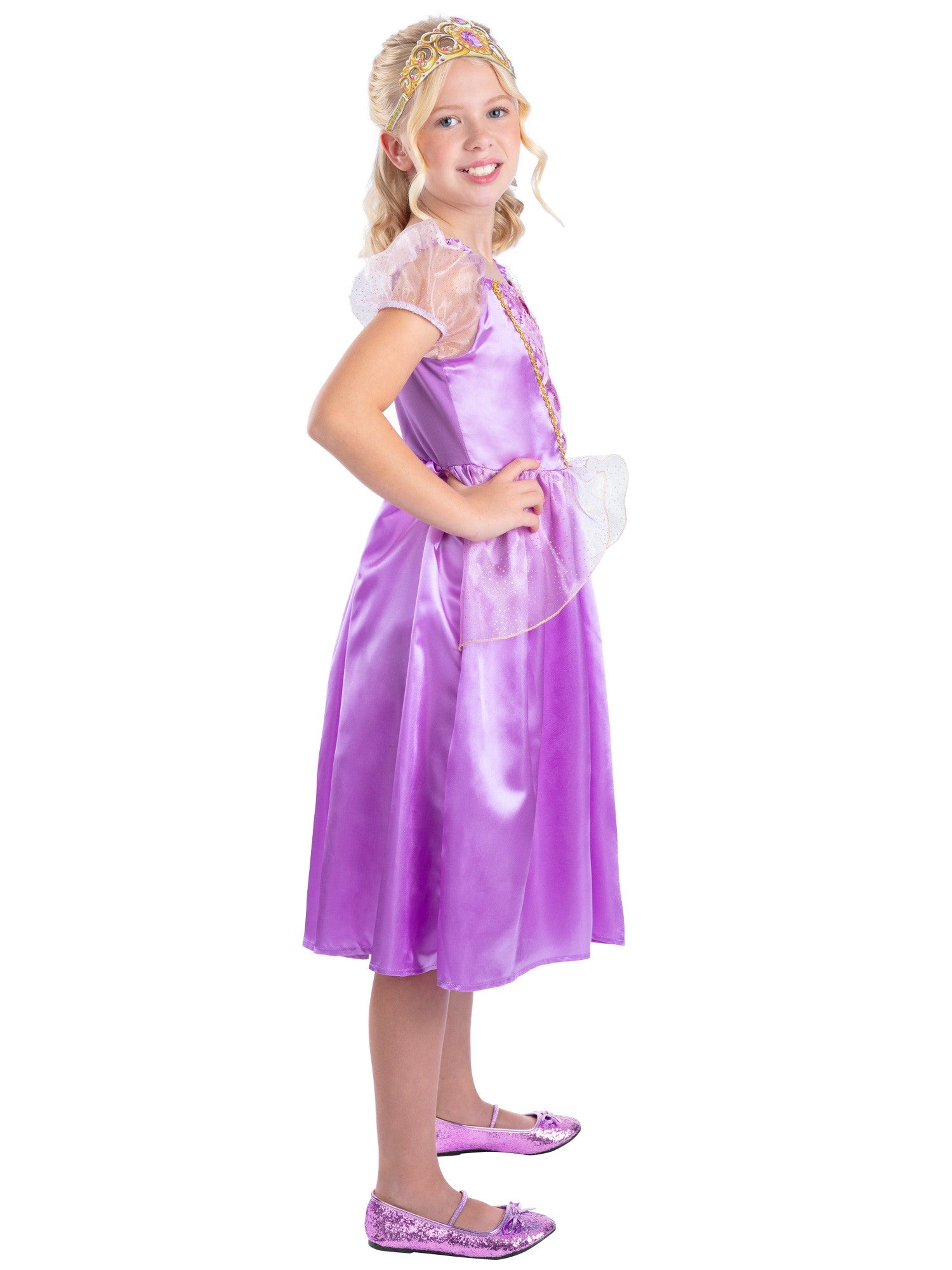 Smiffys Prinzessinnenkostüm für Mädchen mit Kleid und Tiara – Seitenansicht