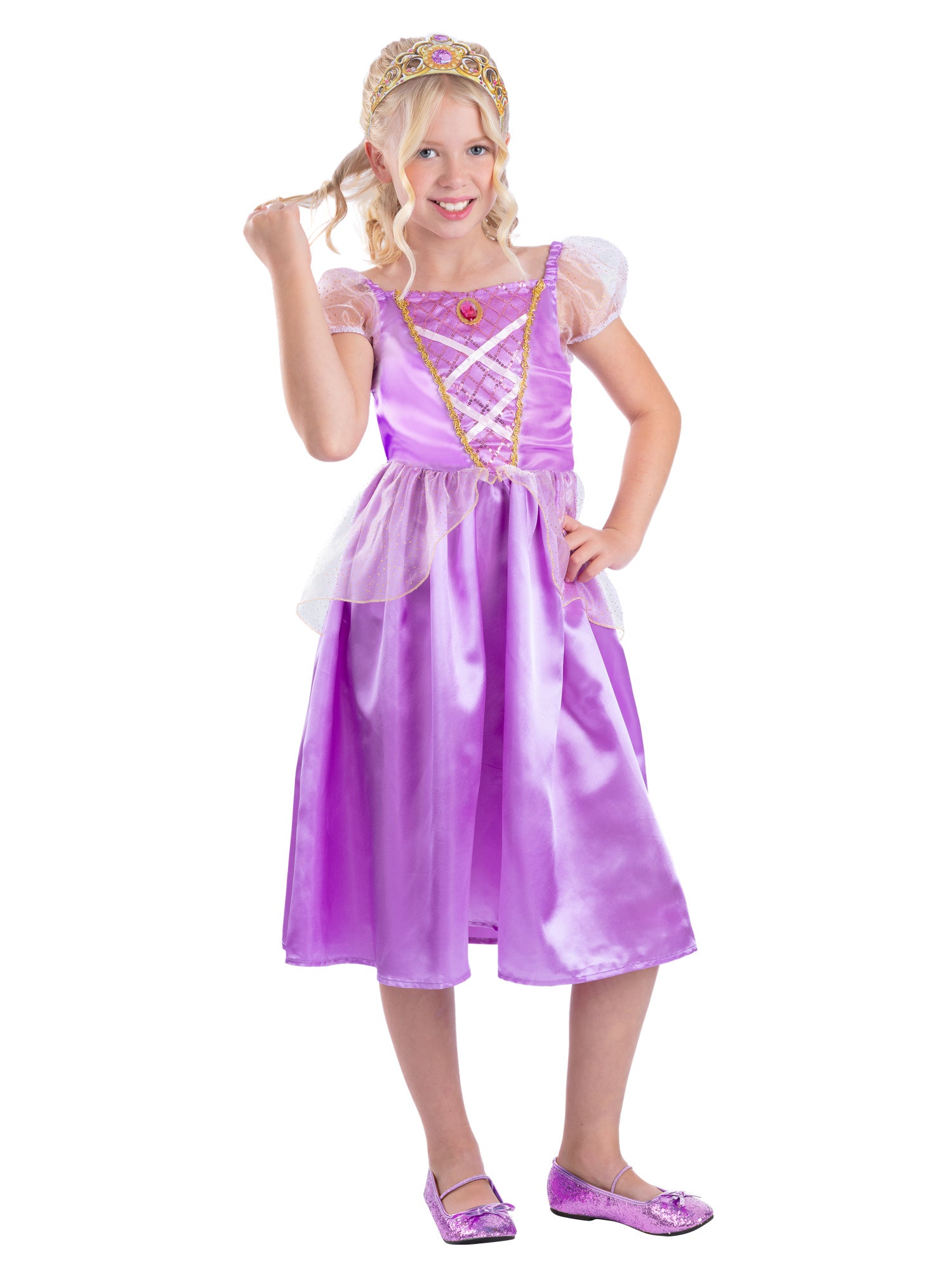 Smiffys Prinzessinnenkostüm für Mädchen mit Kleid und Tiara – Produktansicht