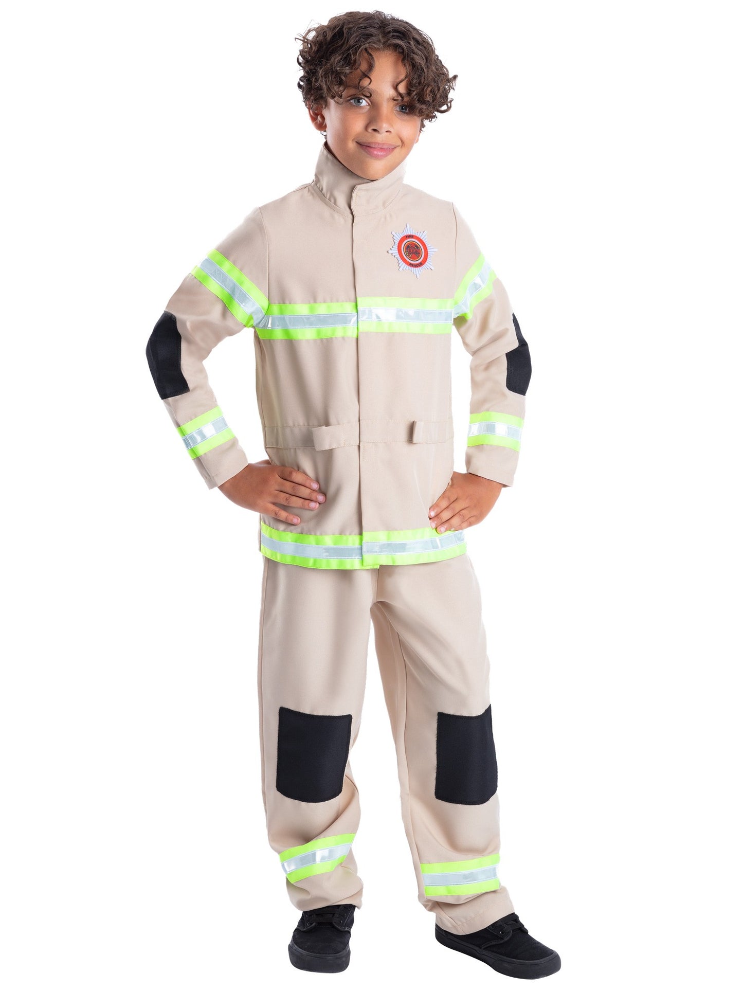 Smiffys Feuerwehrkostüm für Kinder mit Oberteil und Hose – Produktansicht