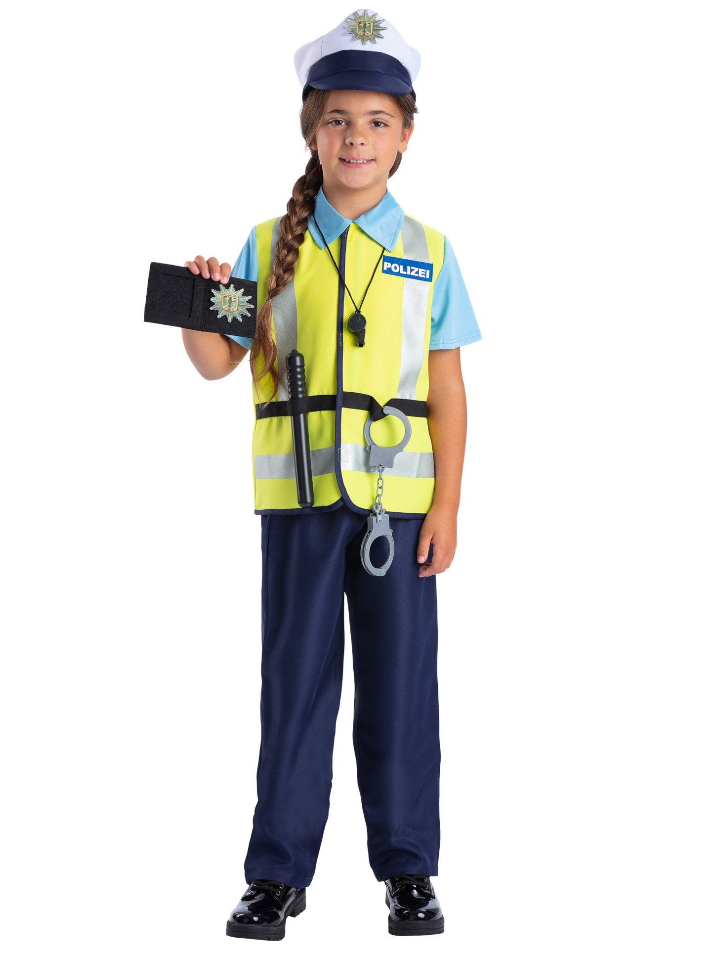 Smiffys ROLE PLAY German Polizei Kit, with Top,Mock Vest,Hat&5 Piece CS für Unisex