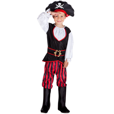 Boland Pirat Tom Kinderkostüm für Jungen in Rot-Schwarz Polyester Komplettset