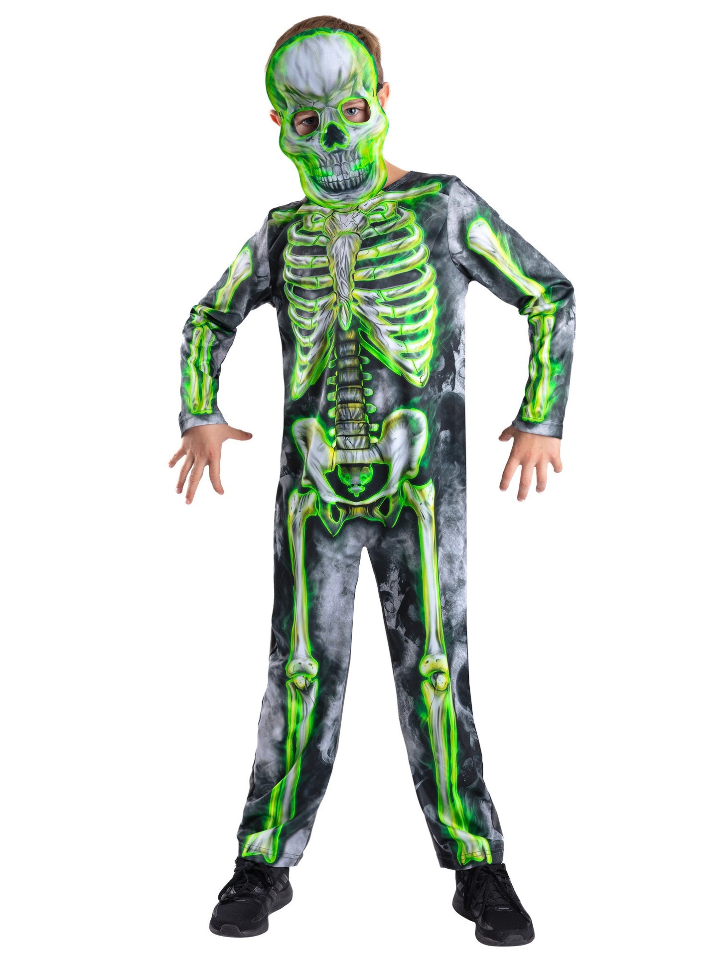 Smiffys Glow Skeleton Costume CS für Jungen