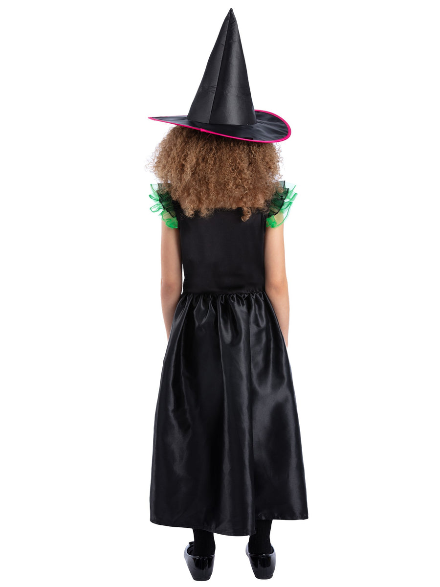 Smiffys Wicked Witch Light Up Kostüm für Mädchen mit Kleid und Hut – Detailansicht