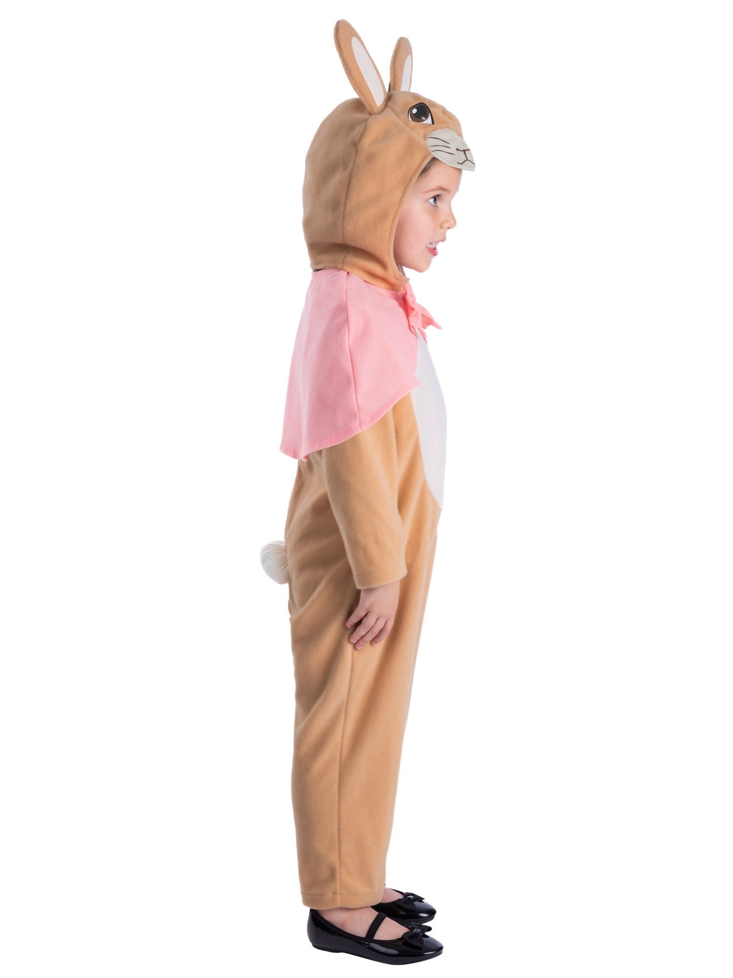 Smiffys Peter-Flopsy-Hasenkostüm für Mädchen mit Charakterkapuze – Seitenansicht
