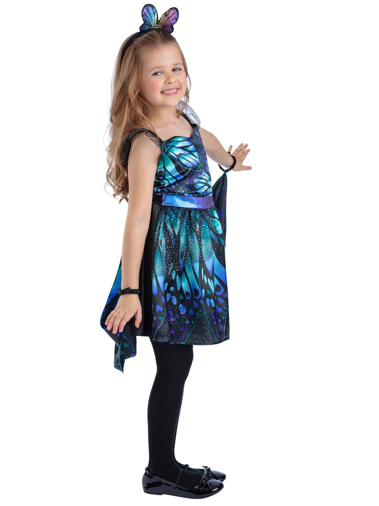 Smiffys ANIMAL Dark Butterfly Costume CS für Mädchen – Seitenansicht