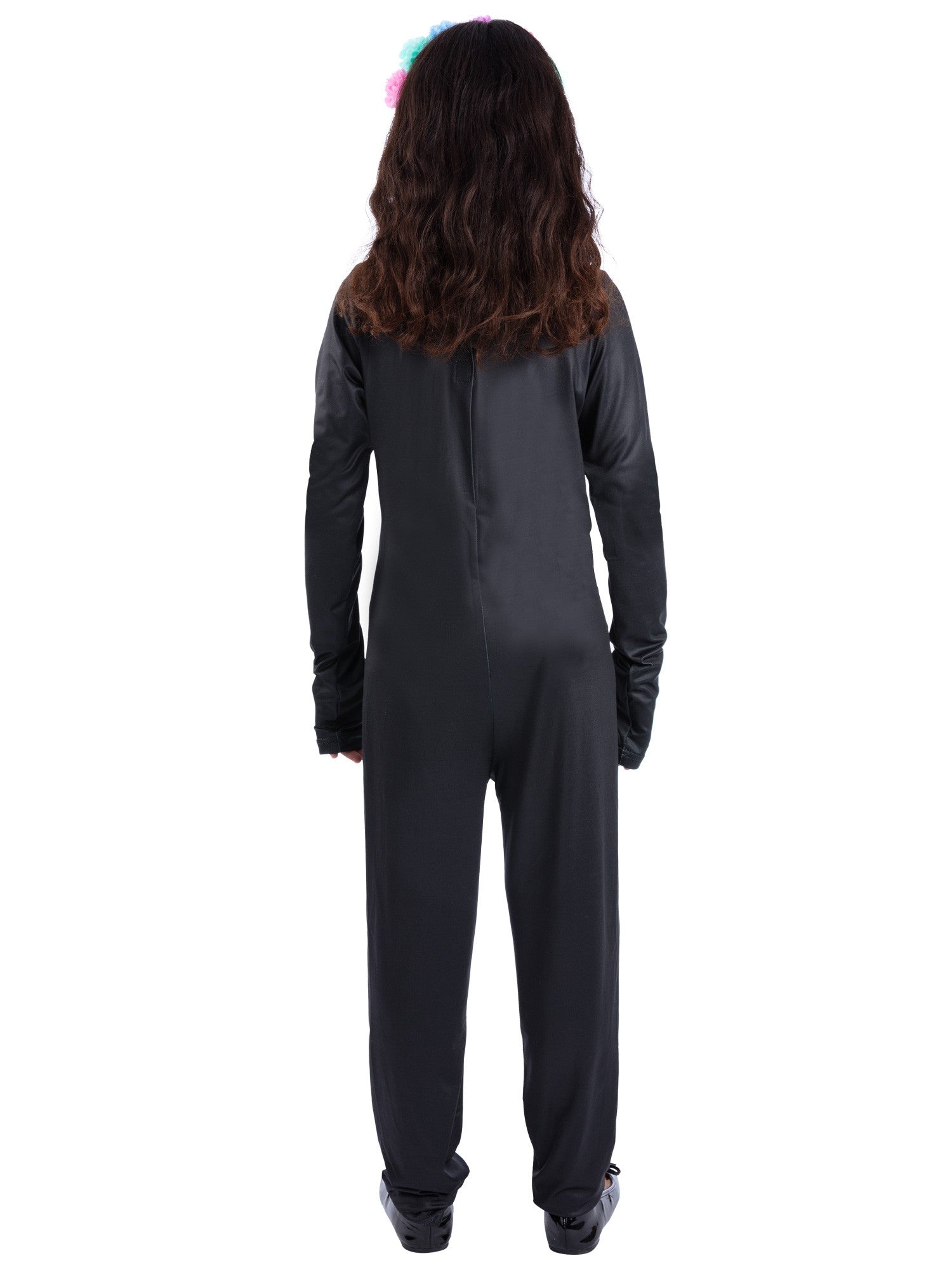 Smiffys Bright Bones Skelettkostüm für Mädchen mit Overall und Stirnband – Detailansicht