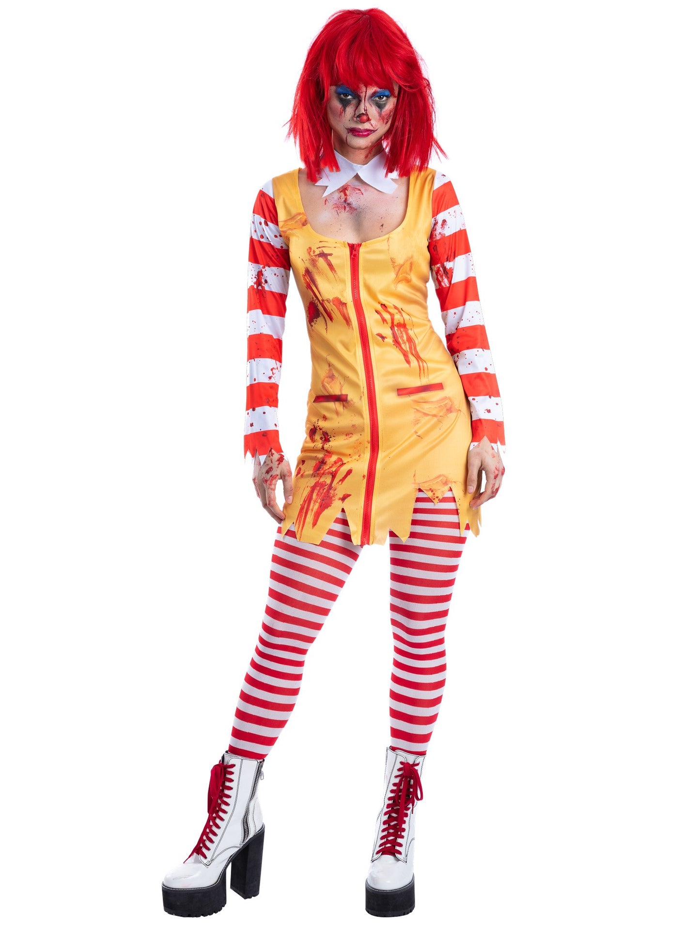 Smiffys Kreepy Killer Clown Kostüm für Damen mit Kleid und Collar – Produktansicht