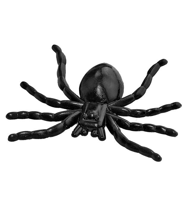 Set aus 60 realistischen schwarzen Spinnen für Fasnacht und Halloween Dekoration