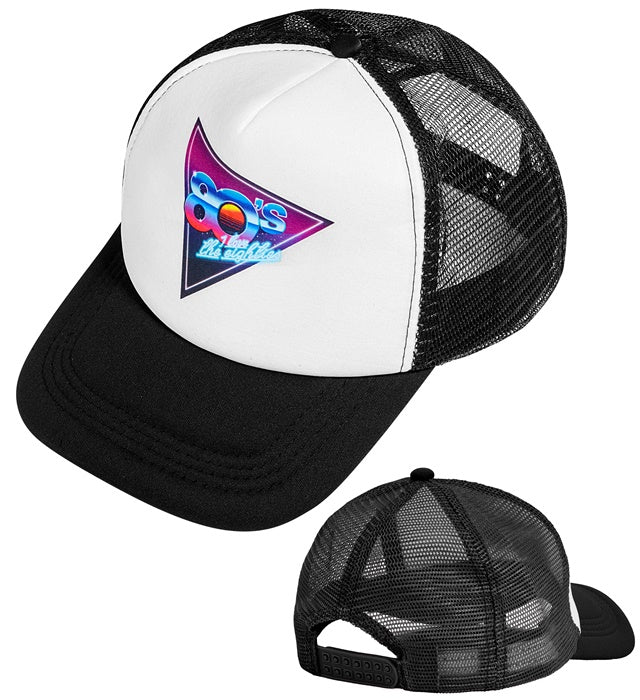 80er Jahre Basecap in knalligem Design als Fasnachts- und Mottoparty Accessoire